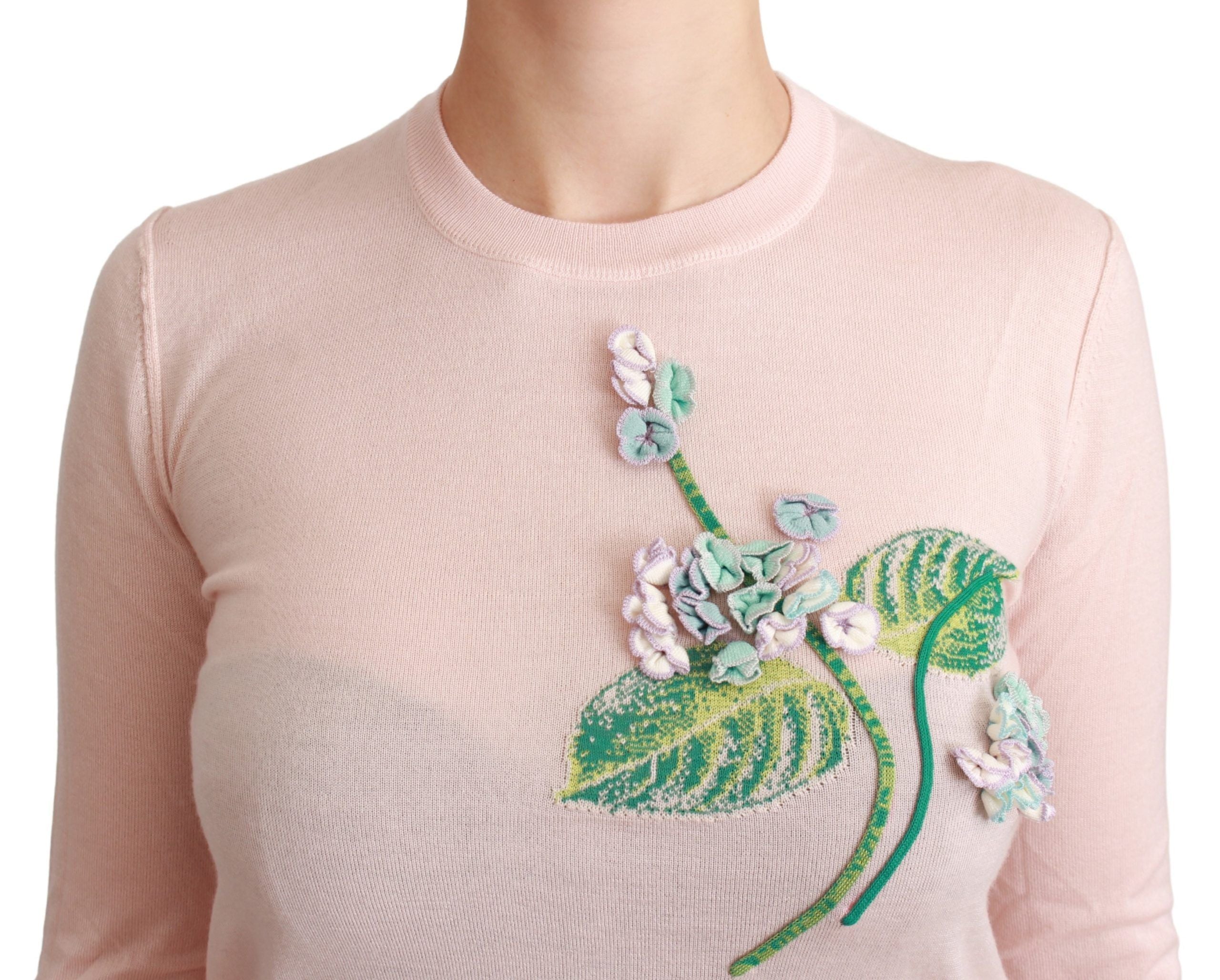 Dolce &amp; Gabbana – Pullover aus Seidenmischung mit Blumenstickerei