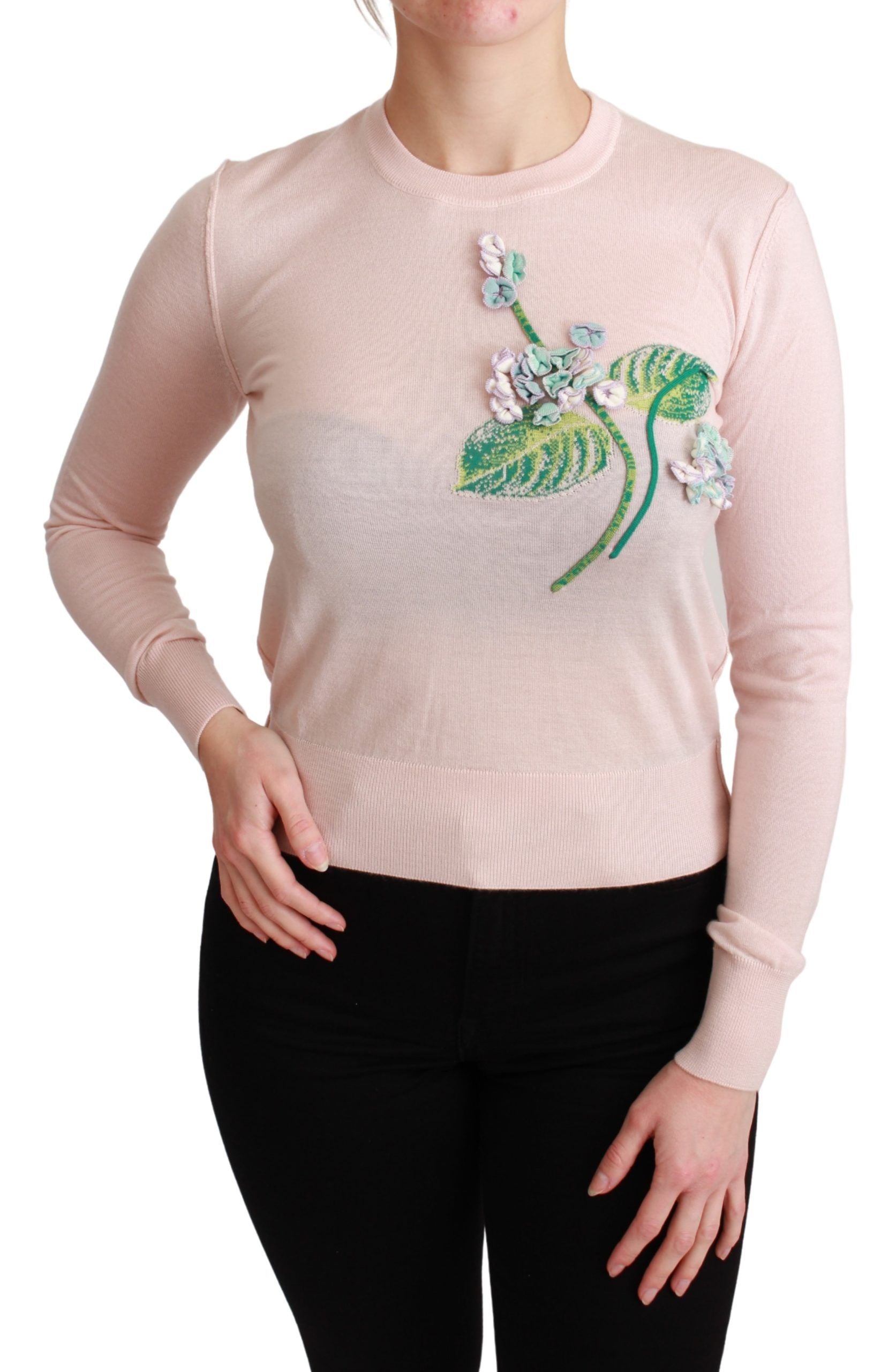 Dolce &amp; Gabbana – Pullover aus Seidenmischung mit Blumenstickerei