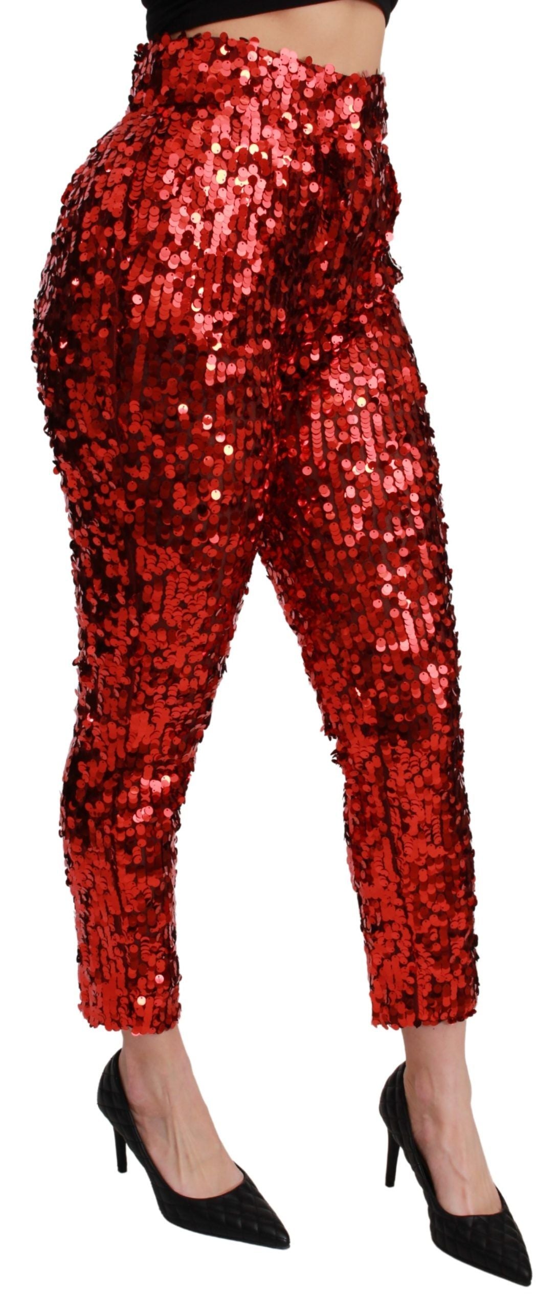 Dolce &amp; Gabbana Elegante High-Waist-Shorts in Rot