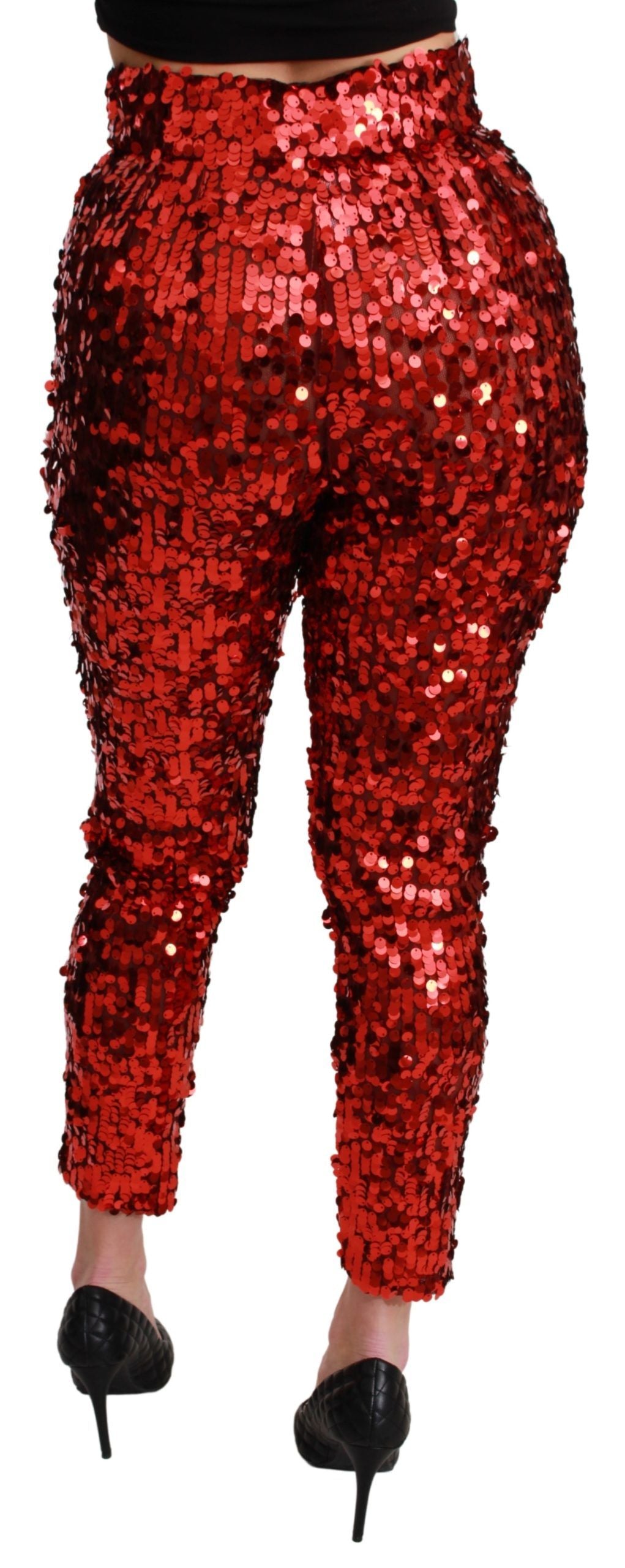 Pantaloni scurți eleganți cu talie înaltă Dolce &amp; Gabbana, roșii