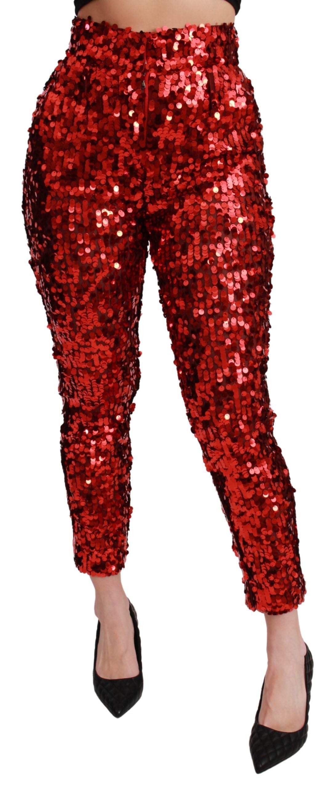 Dolce &amp; Gabbana Elegante High-Waist-Shorts in Rot