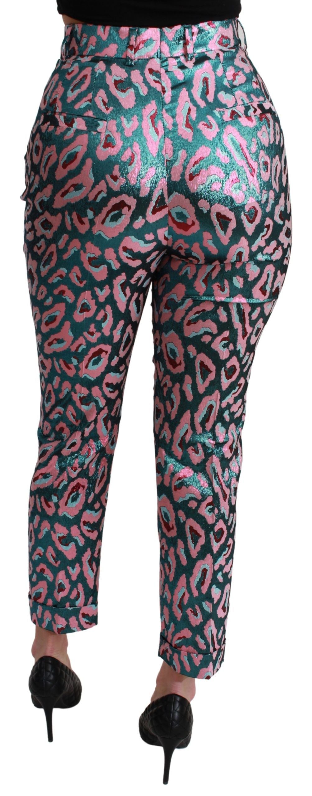 Dolce &amp; Gabbana Pantaloni eleganți crop cu talie înaltă din amestec de mătase