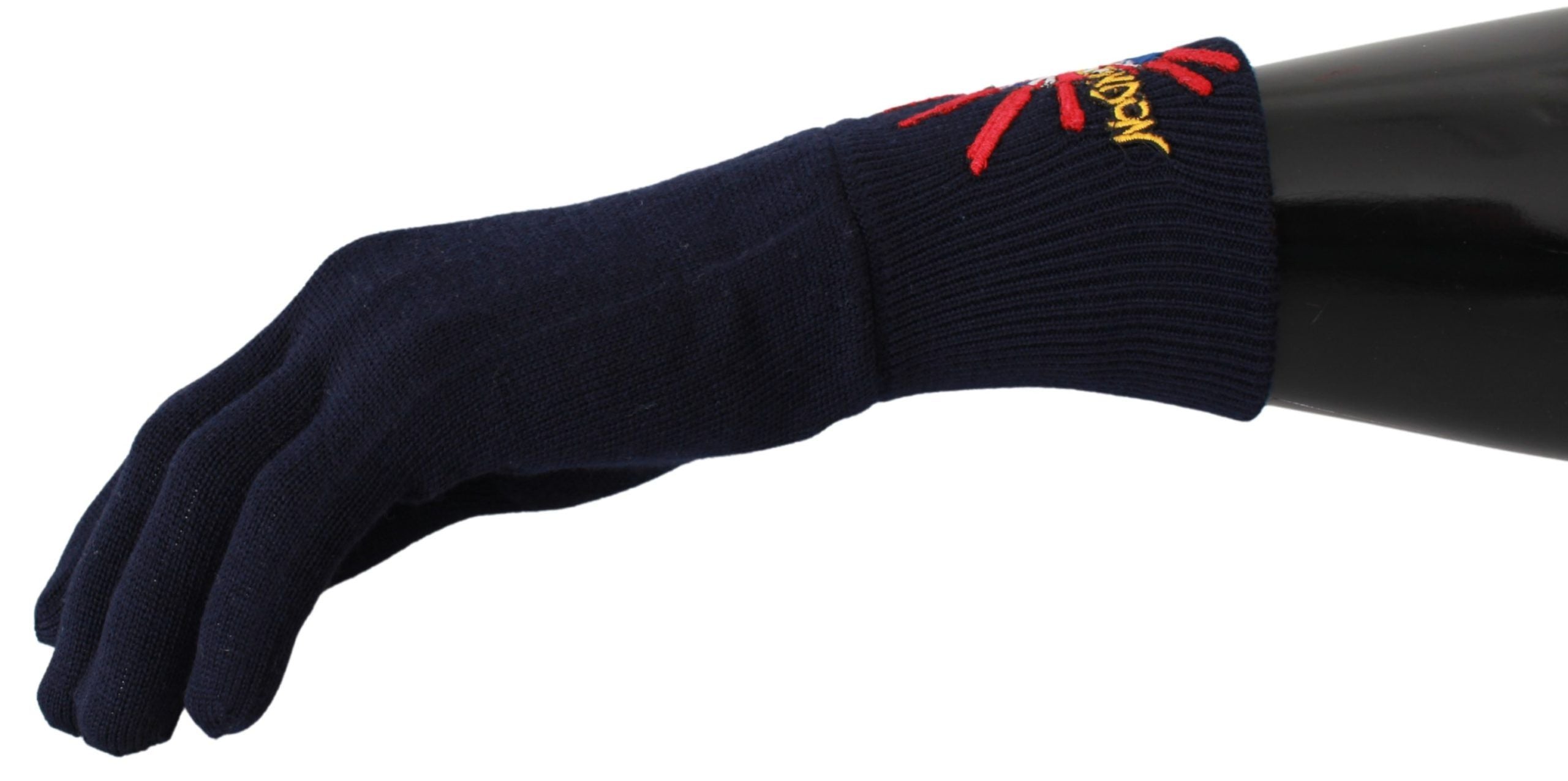 Dolce &amp; Gabbana Blaue Unisex-Handschuhe aus Schurwolle