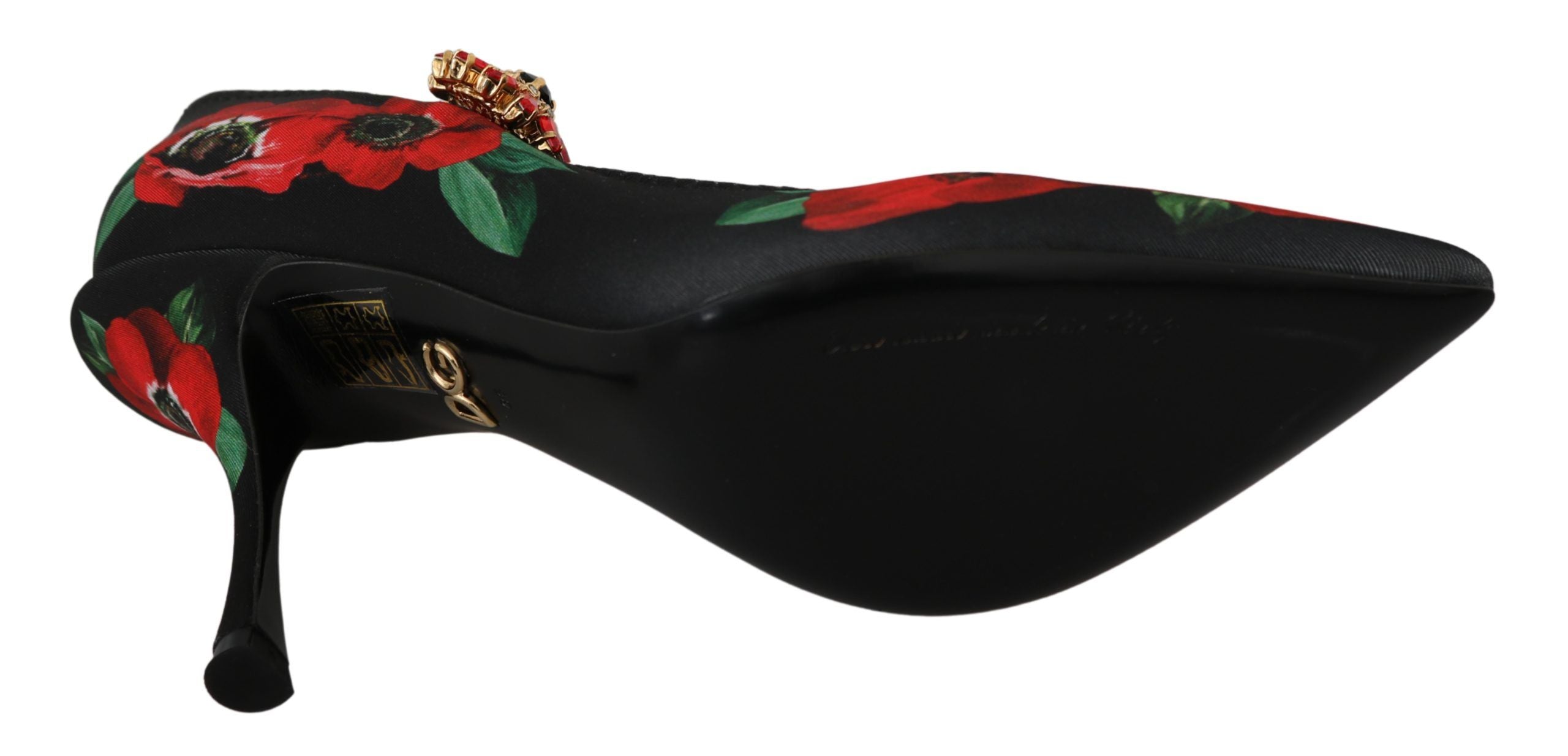 Dolce &amp; Gabbana – Mary-Janes-Pumps mit Blumenmuster und Kristalldetail