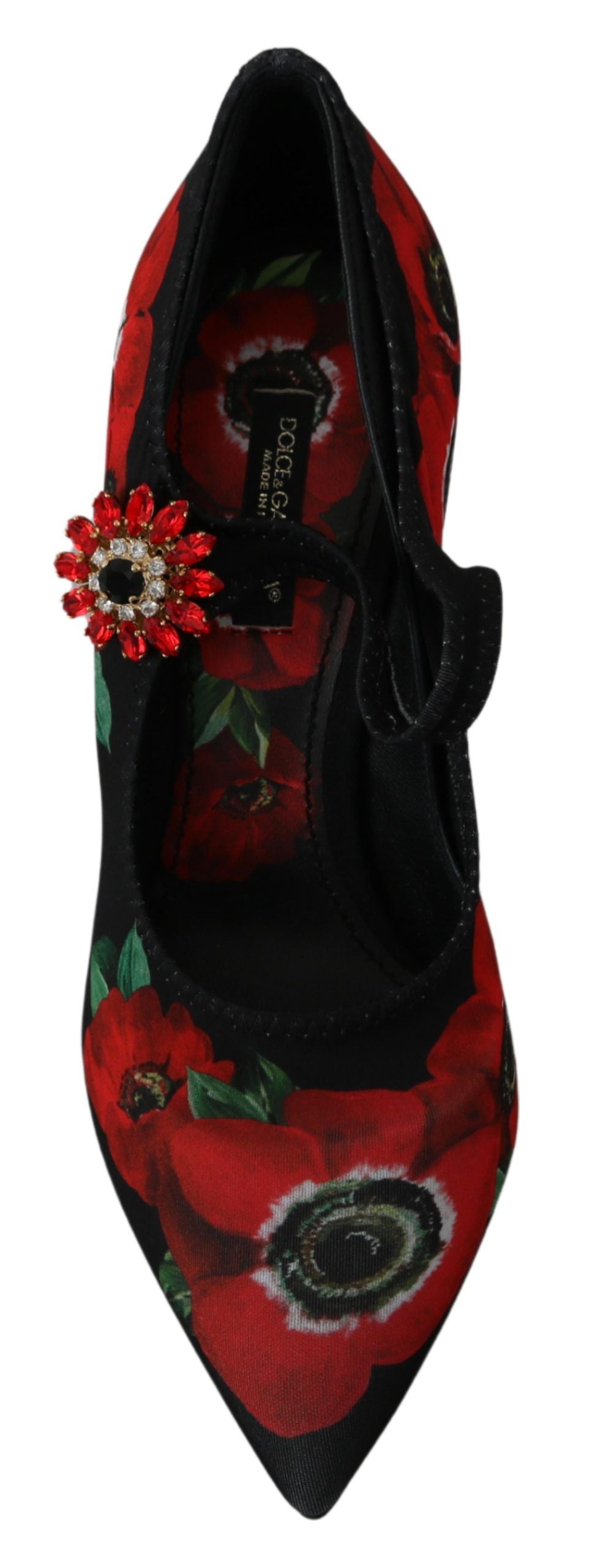 Dolce &amp; Gabbana – Mary-Janes-Pumps mit Blumenmuster und Kristalldetail