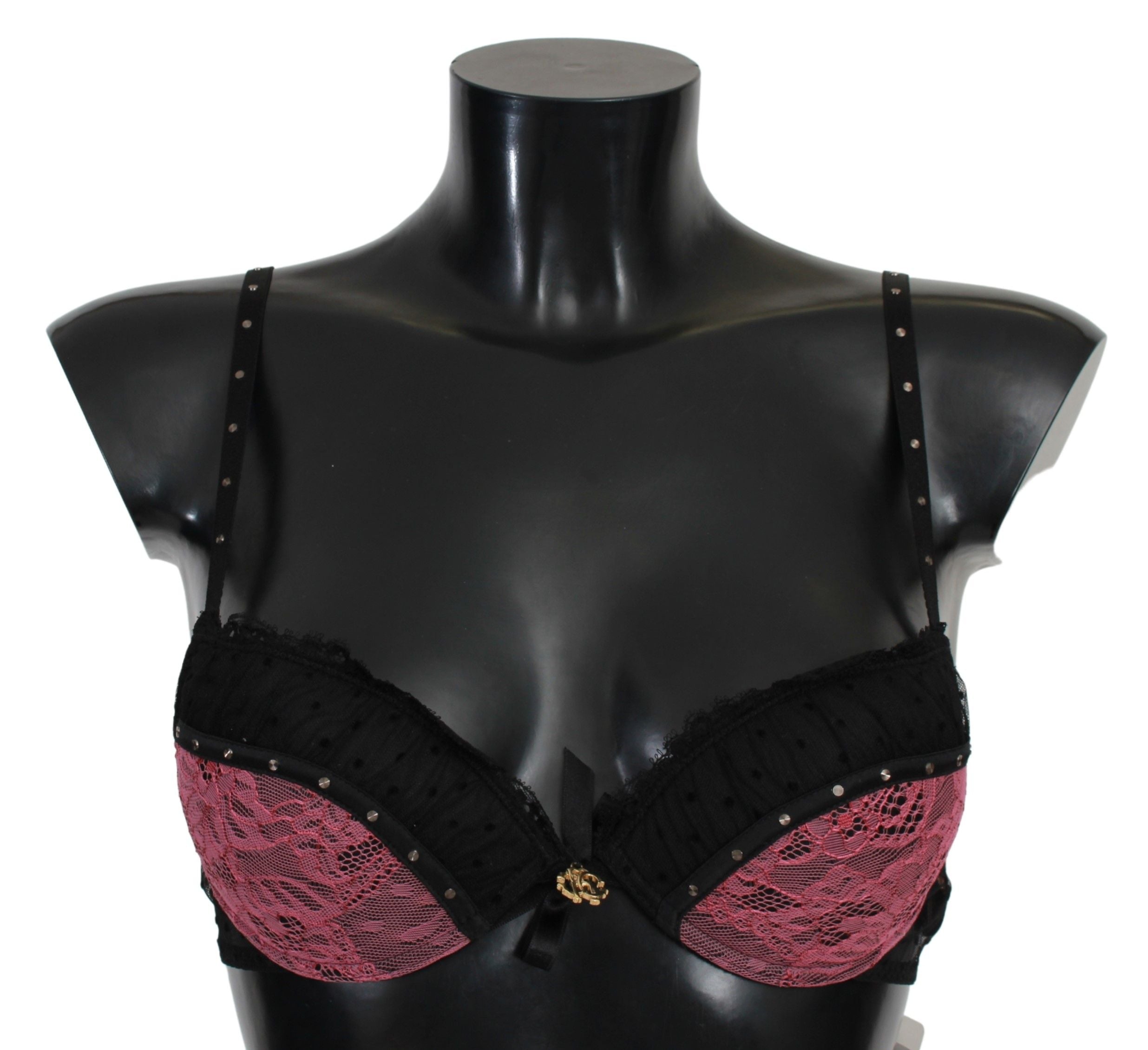 Roberto Cavalli Eleganter Push-Up-BH aus schwarzer Spitze