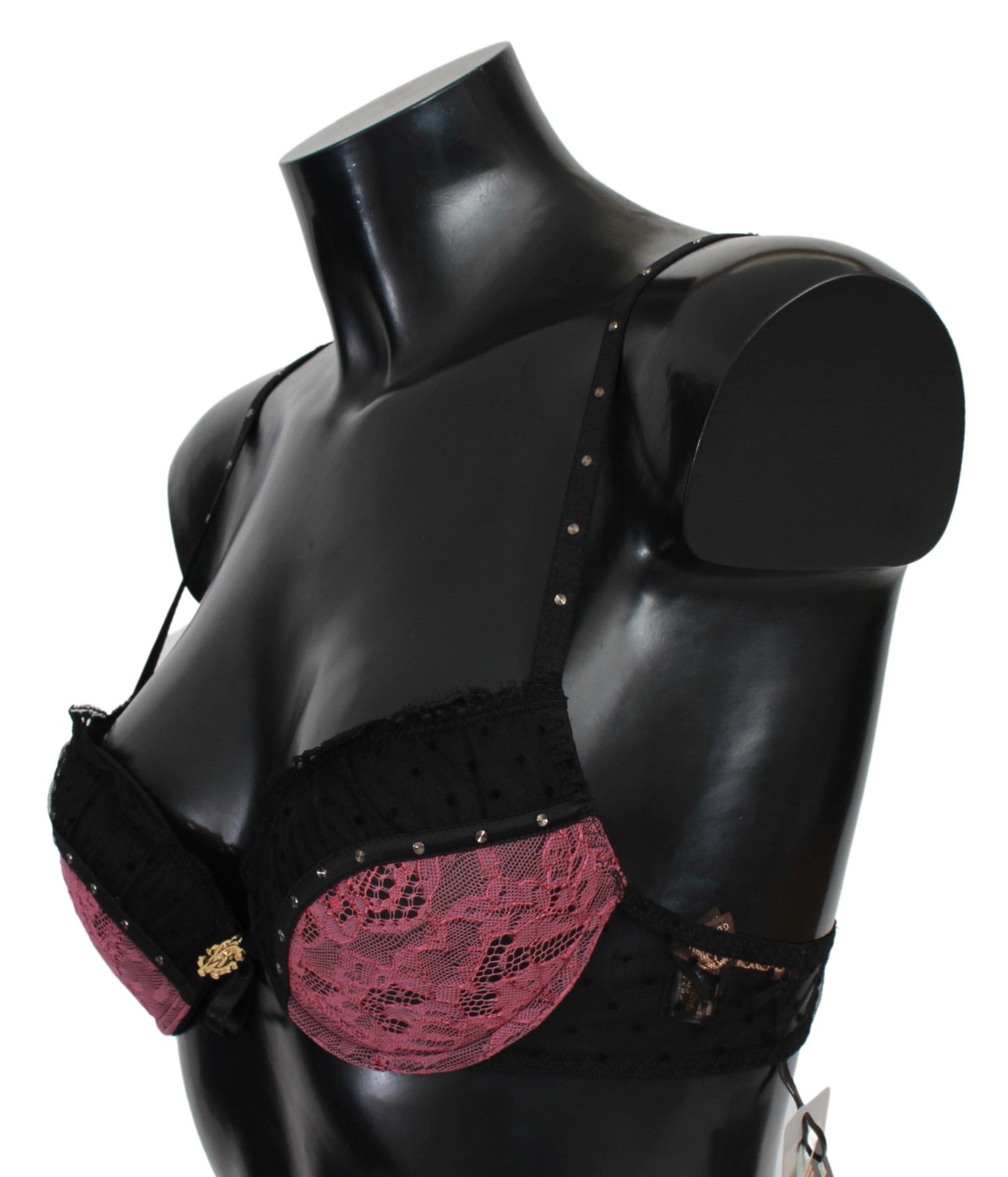 Roberto Cavalli Eleganter Push-Up-BH aus schwarzer Spitze