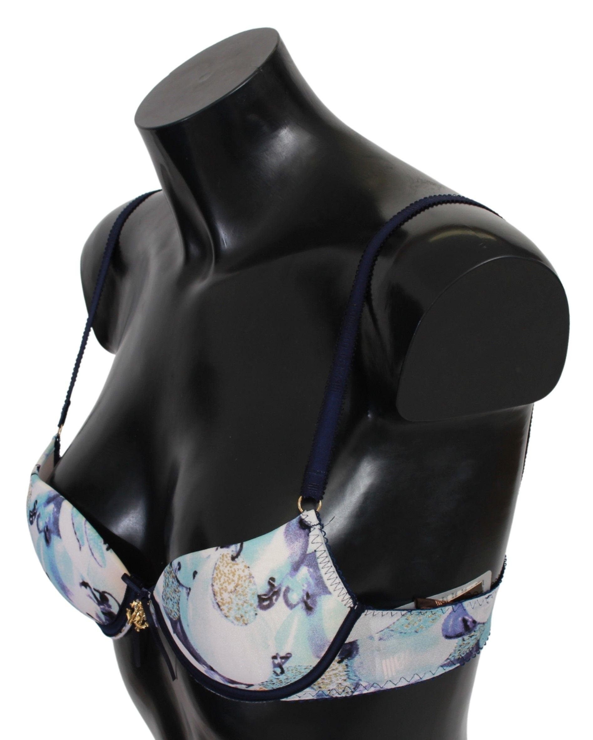 Roberto Cavalli – Eleganter Push-Up-BH mit blauem Aufdruck