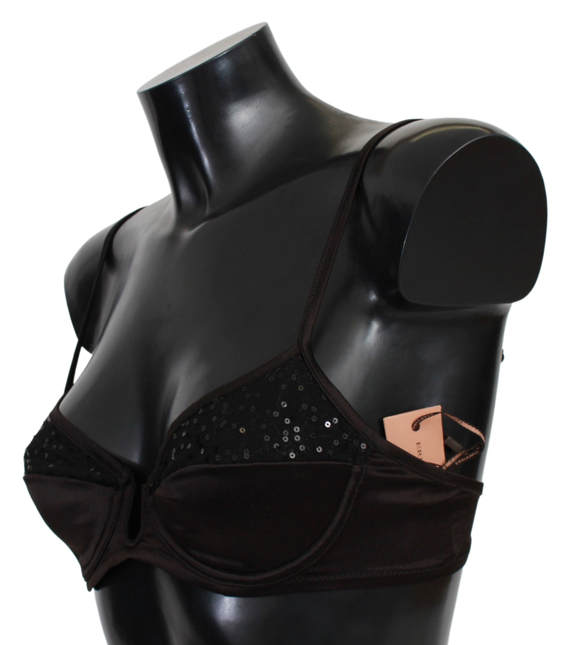 Brauner Balconette-BH von Ermanno Scervino mit Pailletten