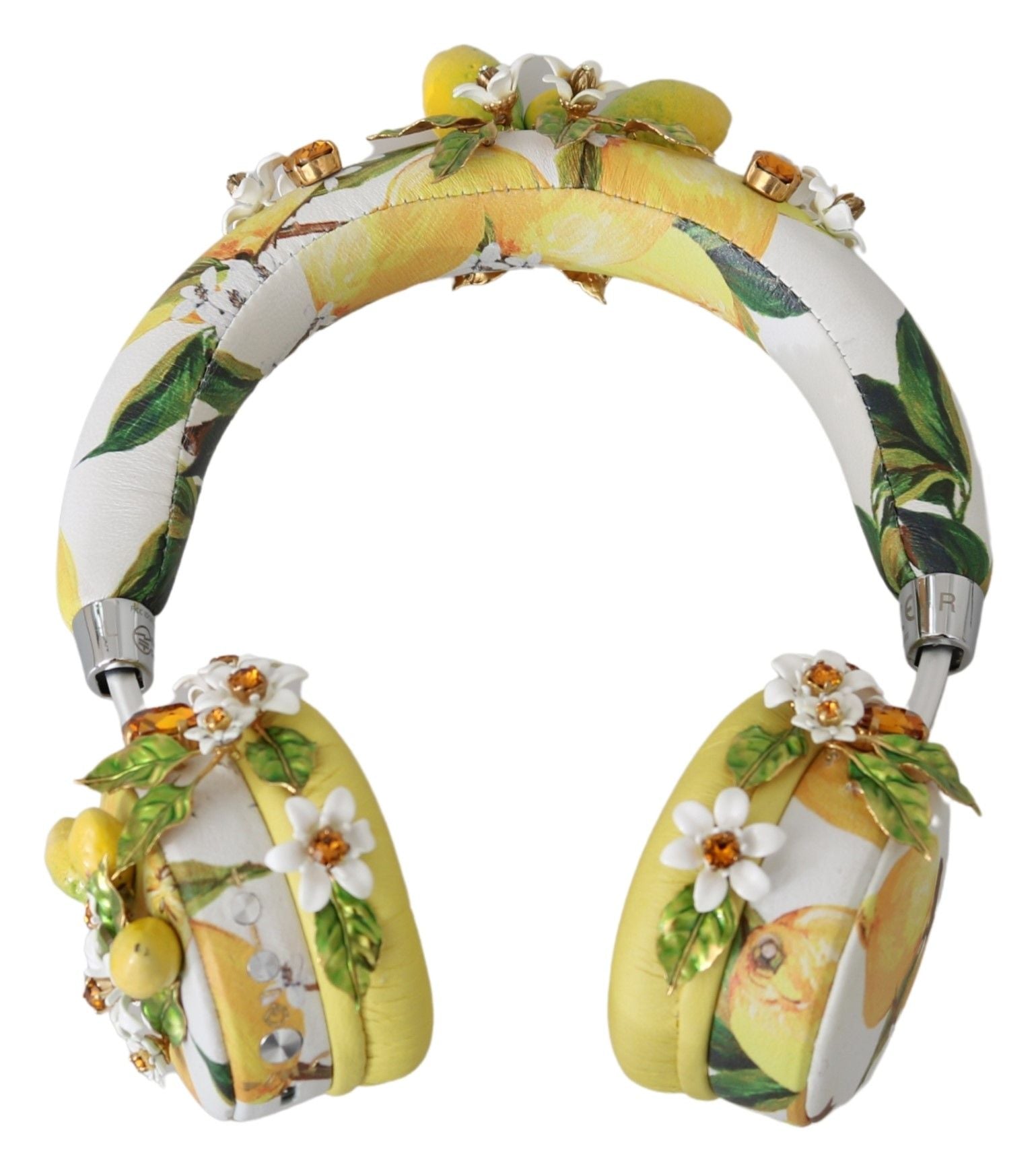 Căști Dolce &amp; Gabbana Glamorous din piele cu ornament auriu