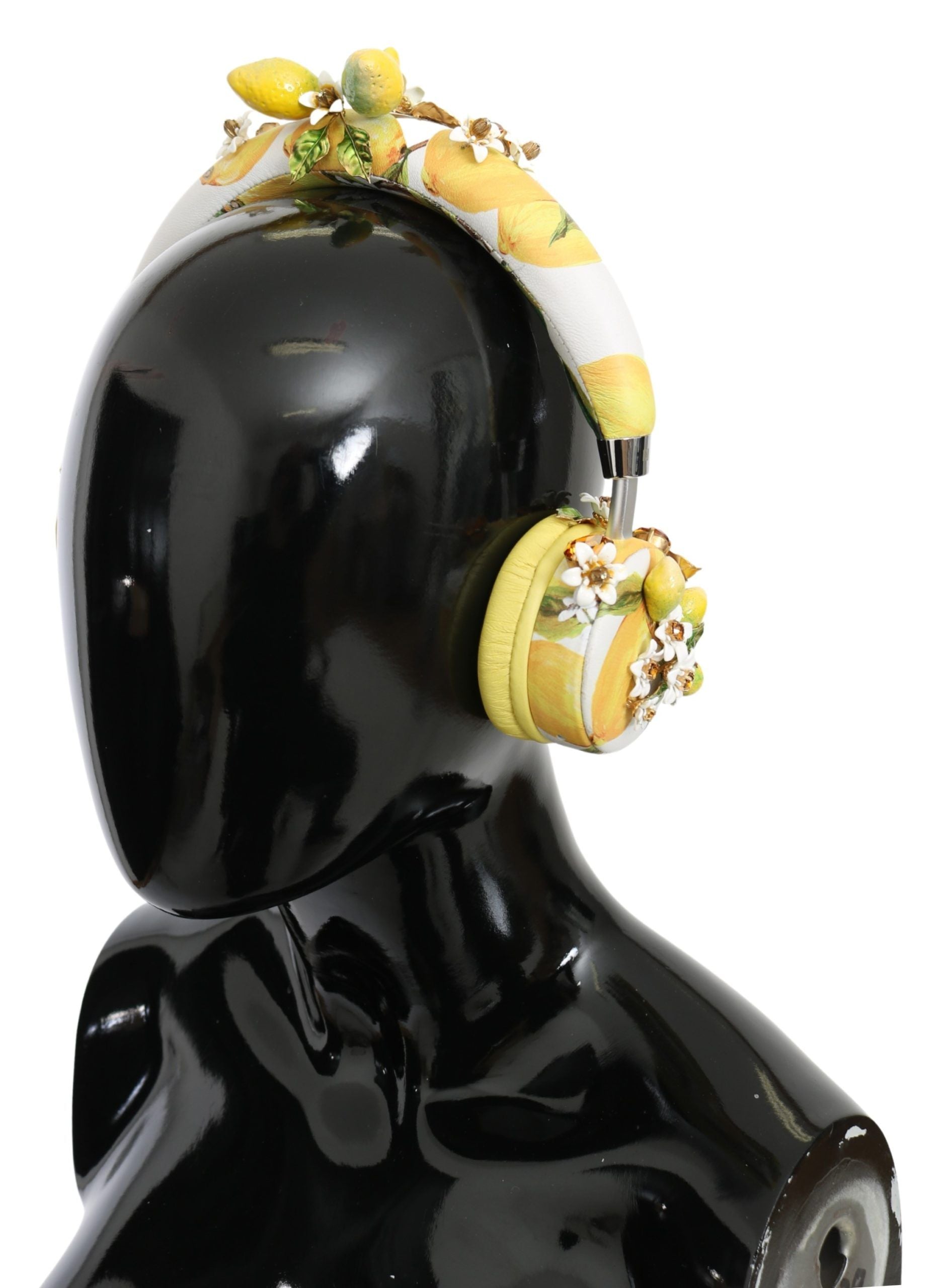 Dolce & Gabbana Yellow Lemon Crystal Floral Headset Headphones