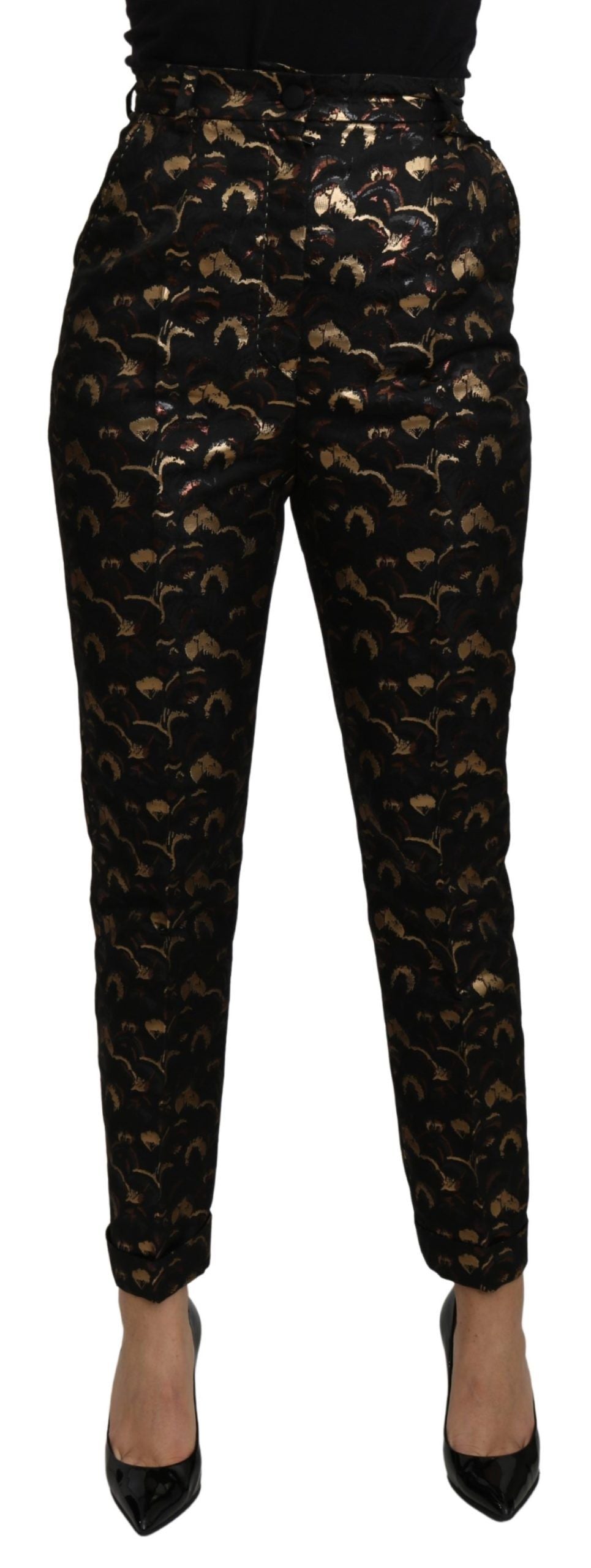 Dolce &amp; Gabbana Elegante hoch taillierte, konische Brokathose