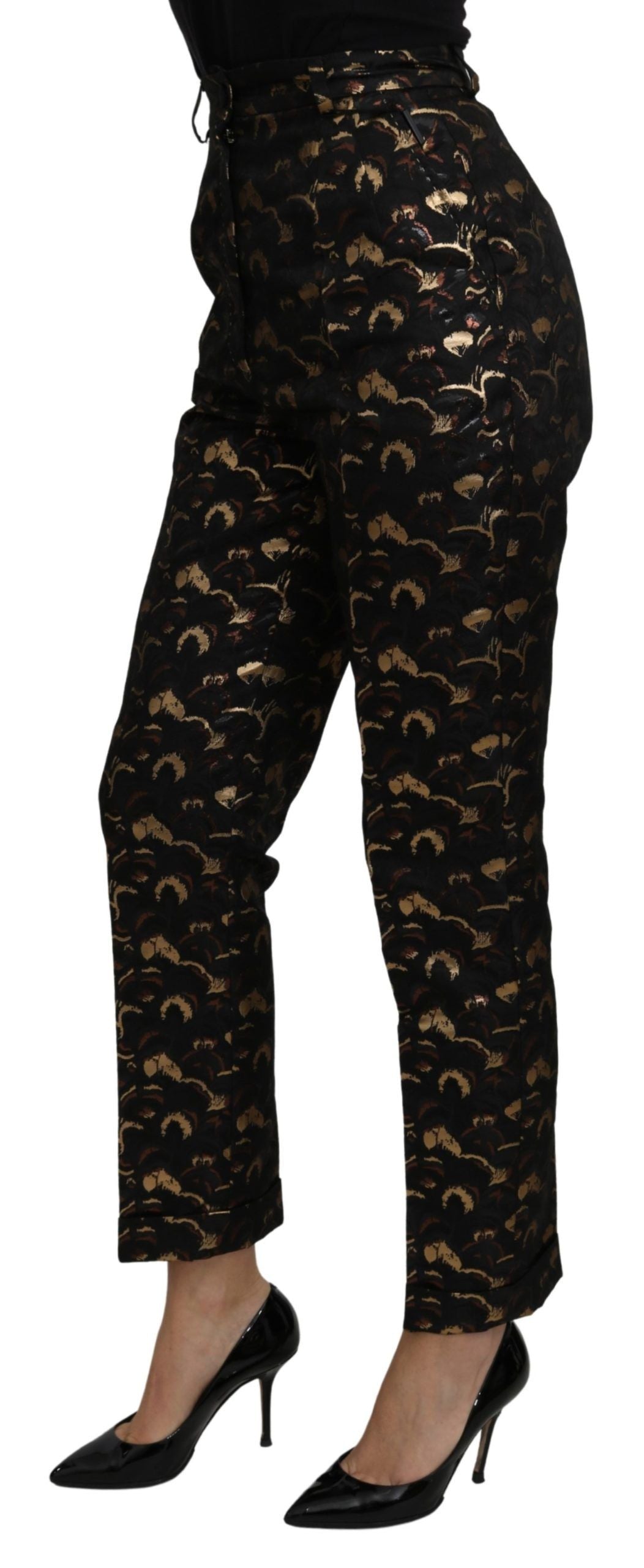 Dolce &amp; Gabbana Elegante hoch taillierte, konische Brokathose