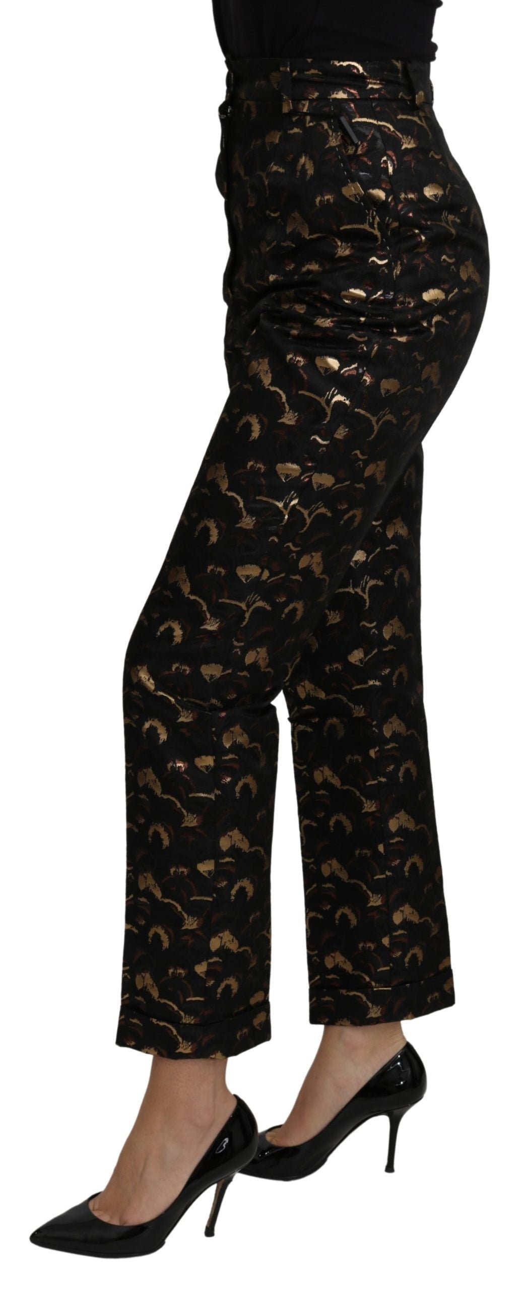 Dolce &amp; Gabbana Elegante hoch taillierte, konische Brokathose