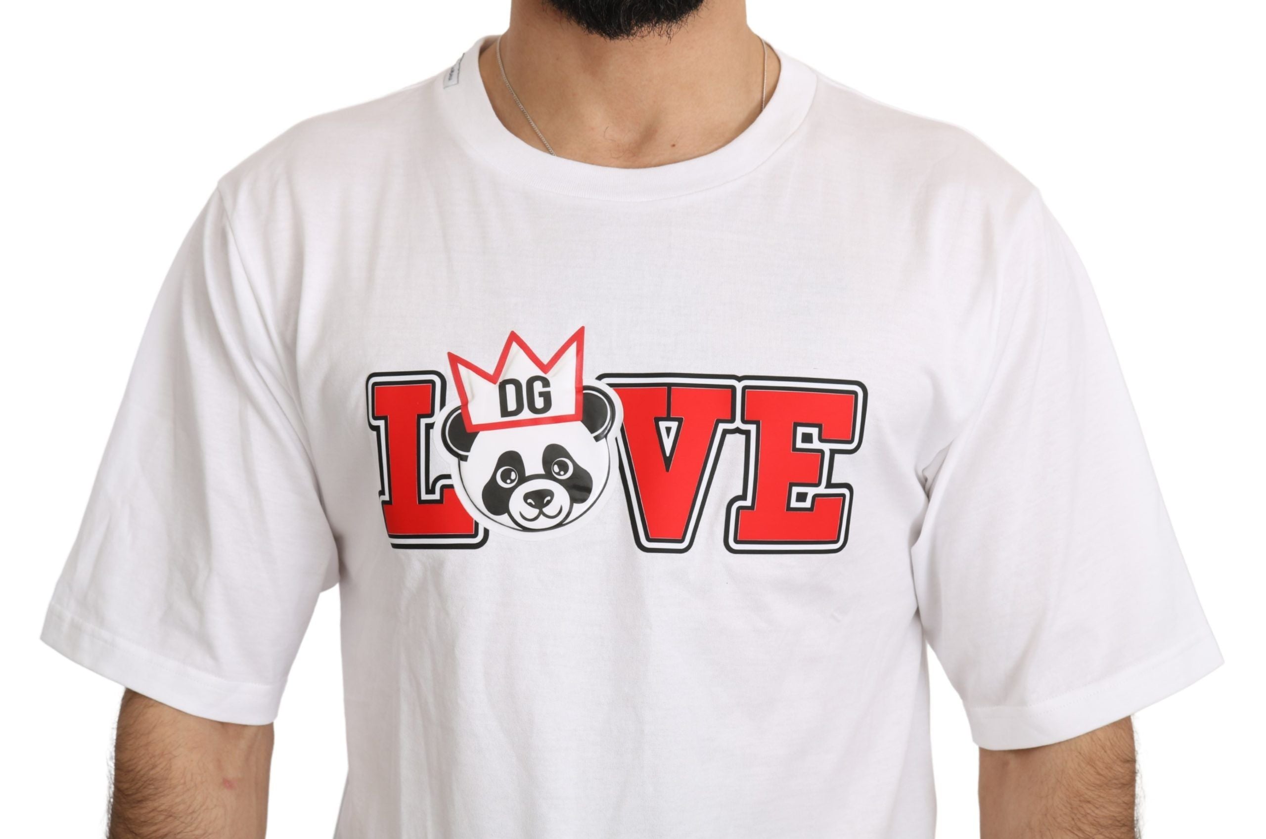 Tricou Dolce &amp; Gabbana Panda Love slim fit cu guler rotund