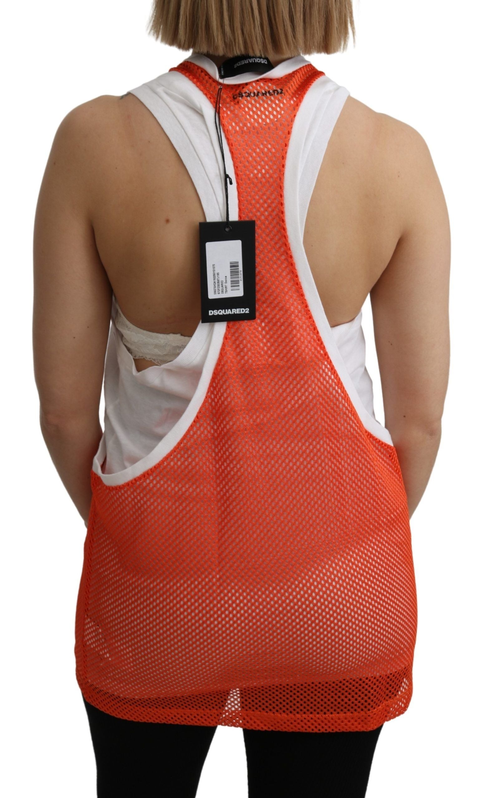 Dsquared² Elegantes ärmelloses Baumwoll-Tanktop in Orange