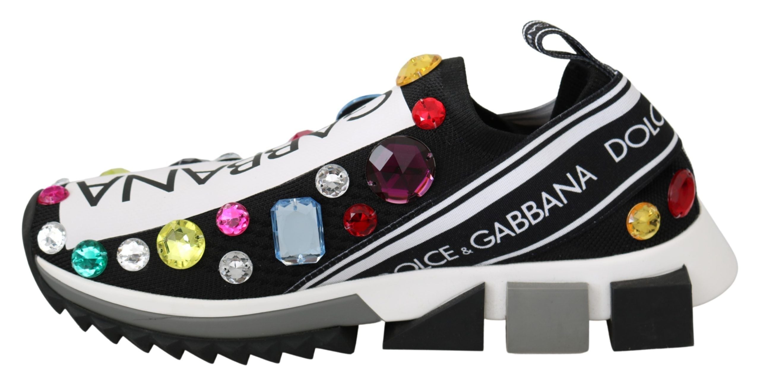Dolce &amp; Gabbana – Schwarze Low-Top-Sneaker mit Kristallverzierung