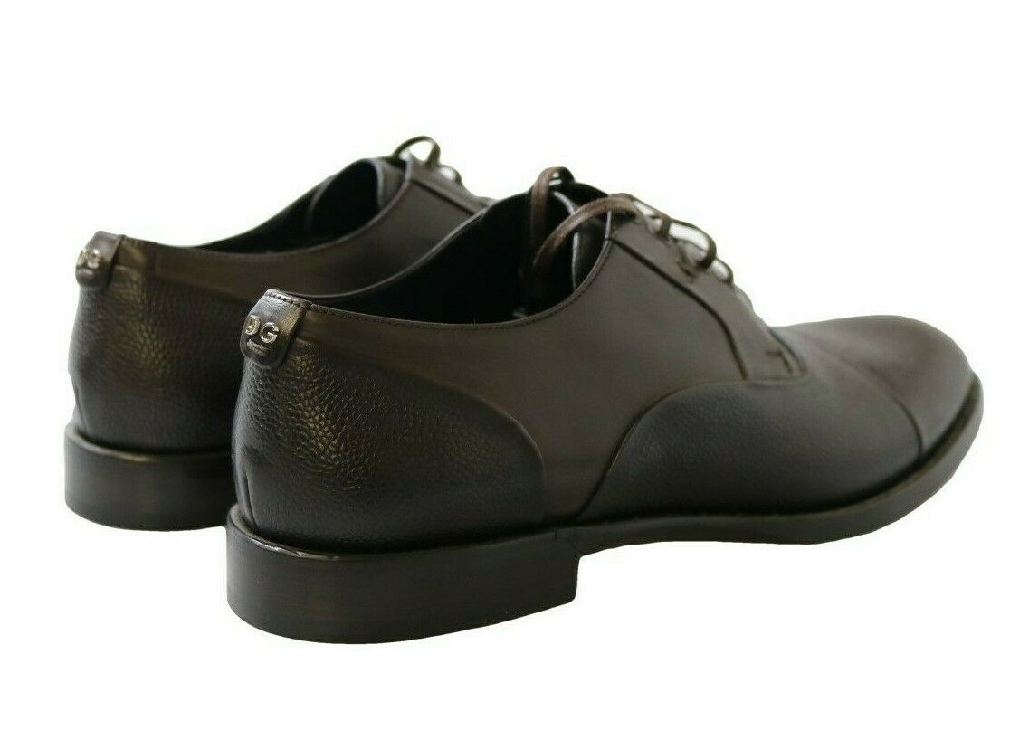 Dolce &amp; Gabbana – Elegante Schnürschuhe aus braunem Leder