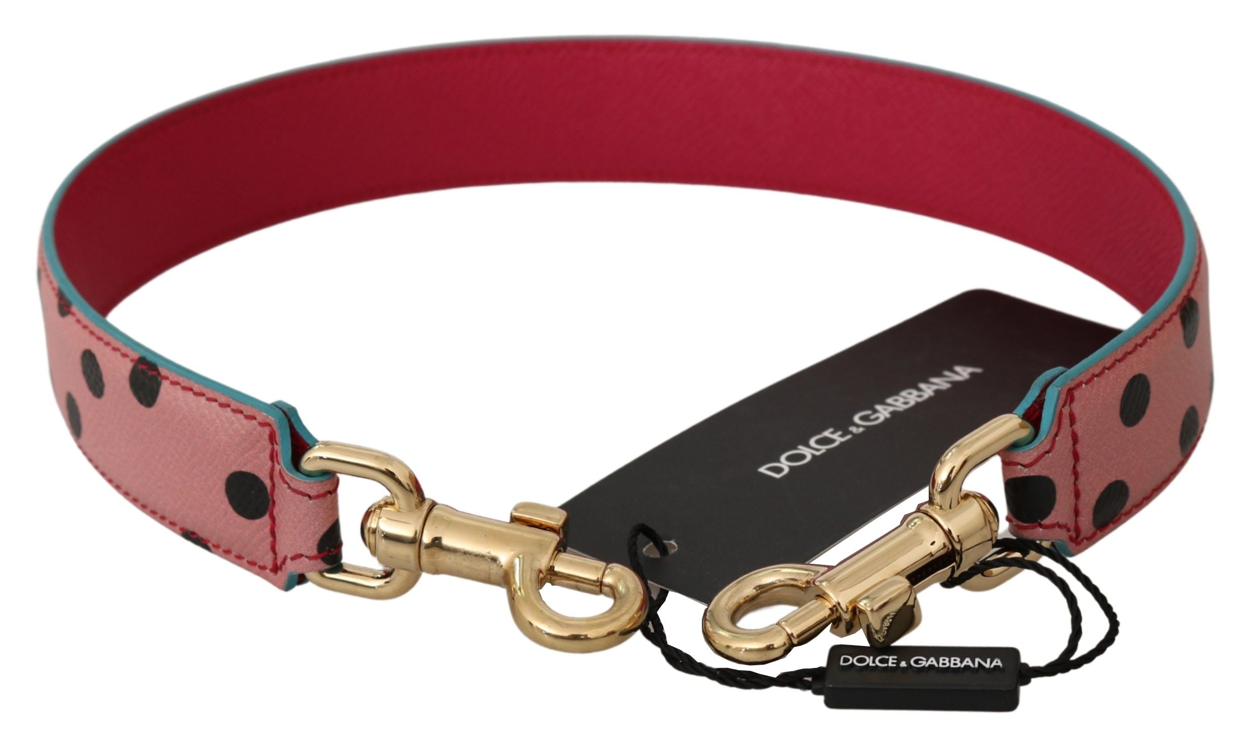 Dolce &amp; Gabbana Curea de umăr elegantă din piele cu buline roz