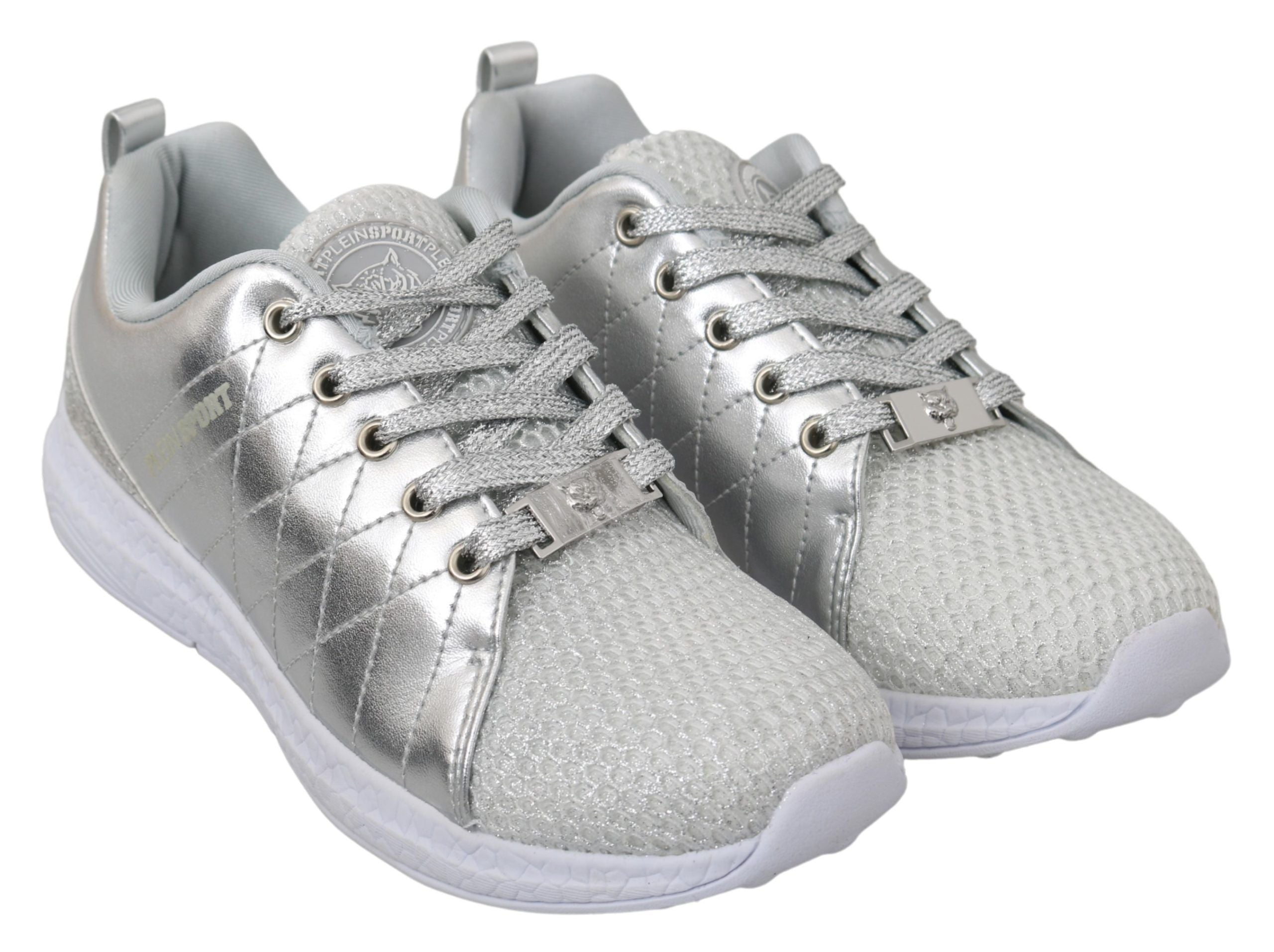 Philipp Plein: Elegante silberne Sneakers für Trendsetter