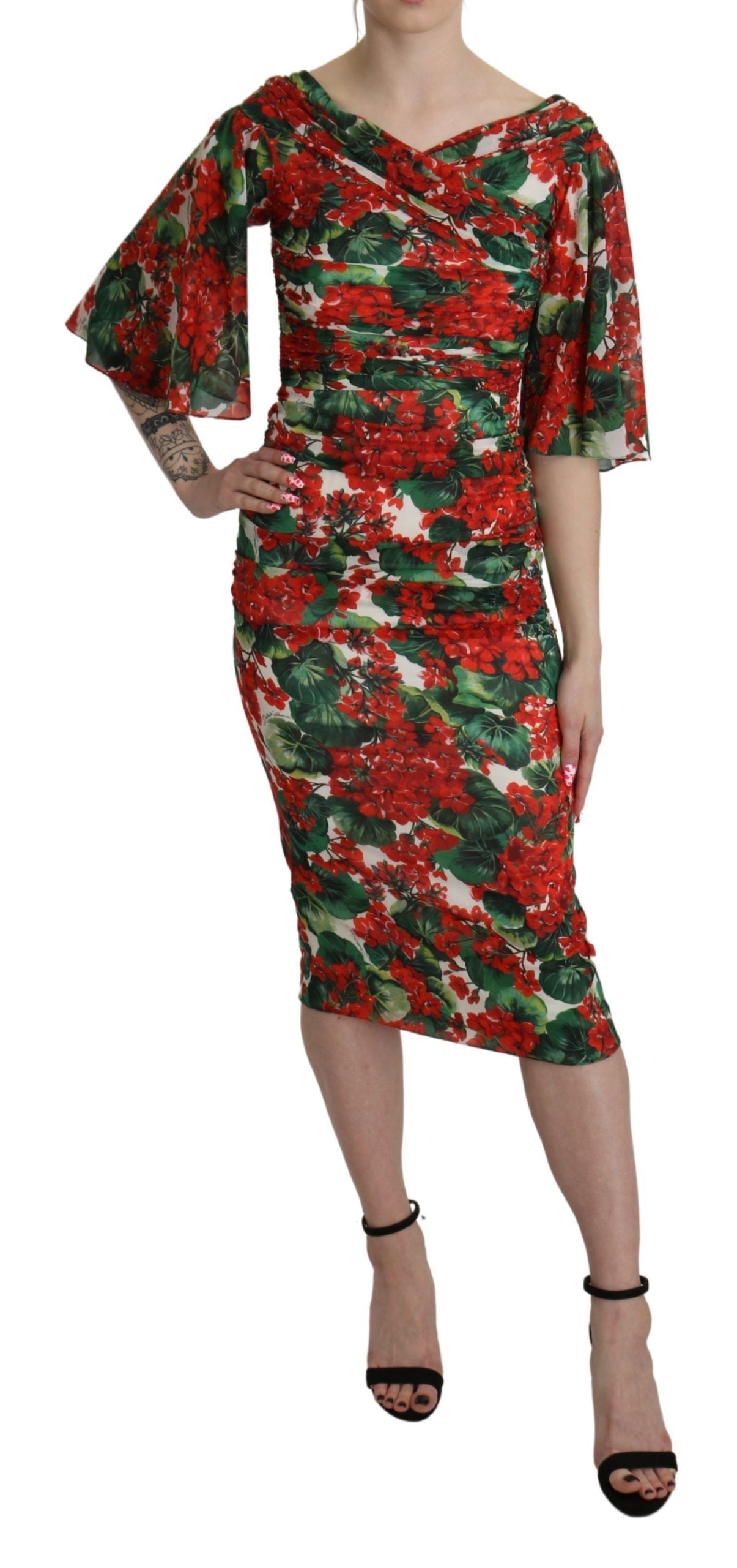 Dolce &amp; Gabbana – Bezauberndes Midi-Etuikleid mit Blumenmuster