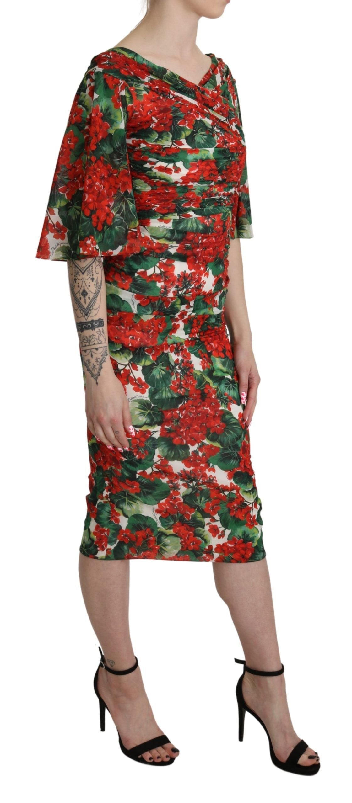 Dolce &amp; Gabbana – Bezauberndes Midi-Etuikleid mit Blumenmuster