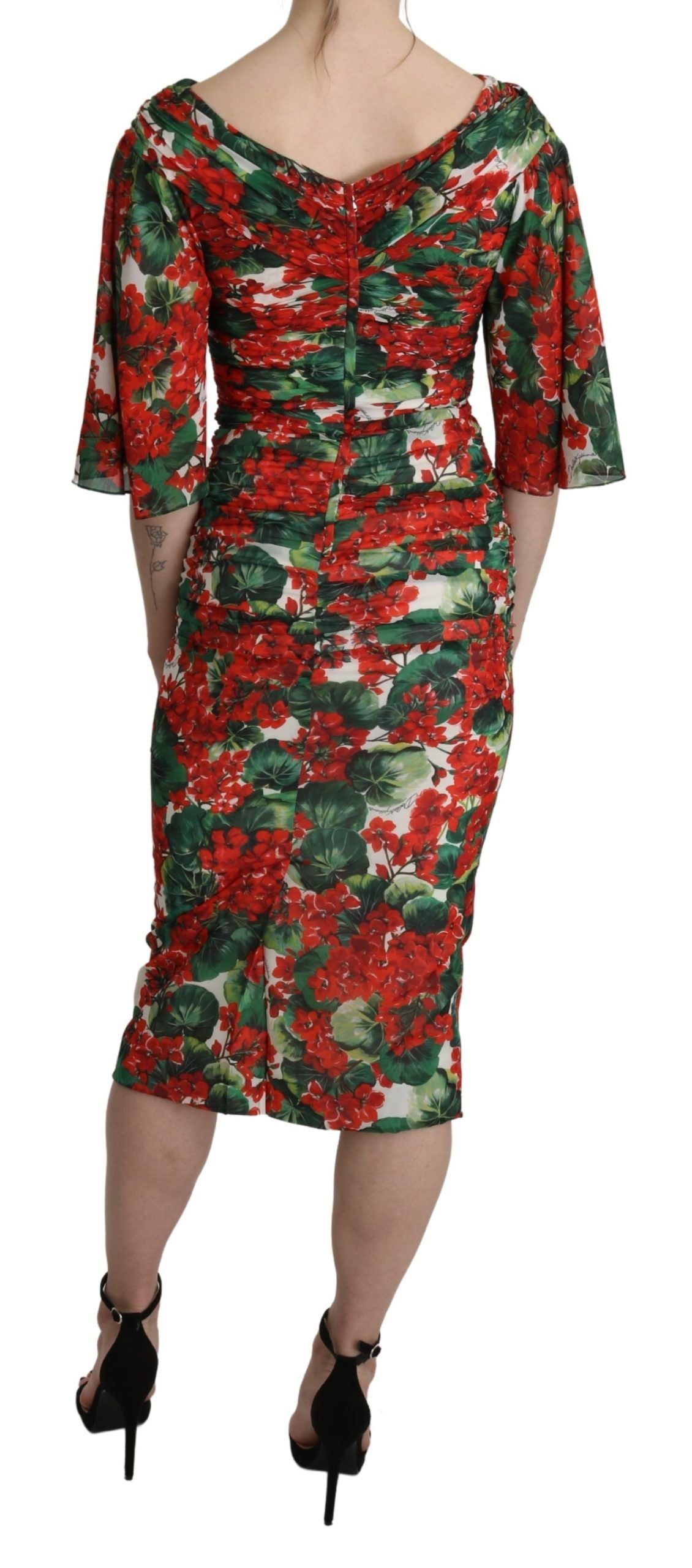 Dolce &amp; Gabbana – Bezauberndes Midi-Etuikleid mit Blumenmuster