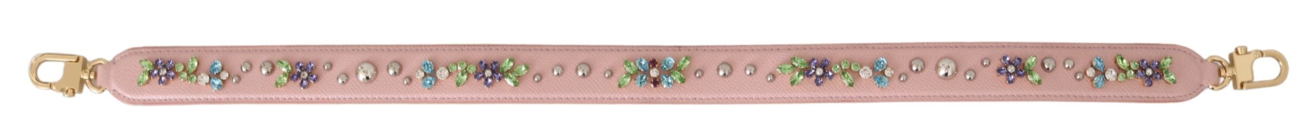 Dolce &amp; Gabbana Curea din piele cu cristale roz superbe
