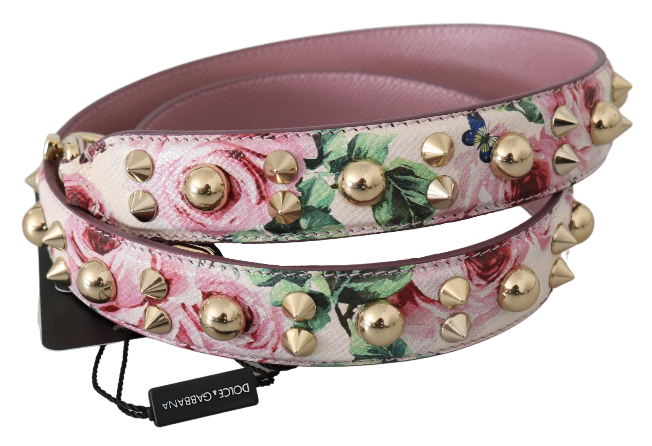 Curea de umăr Dolce &amp; Gabbana Chic Floral roz din piele