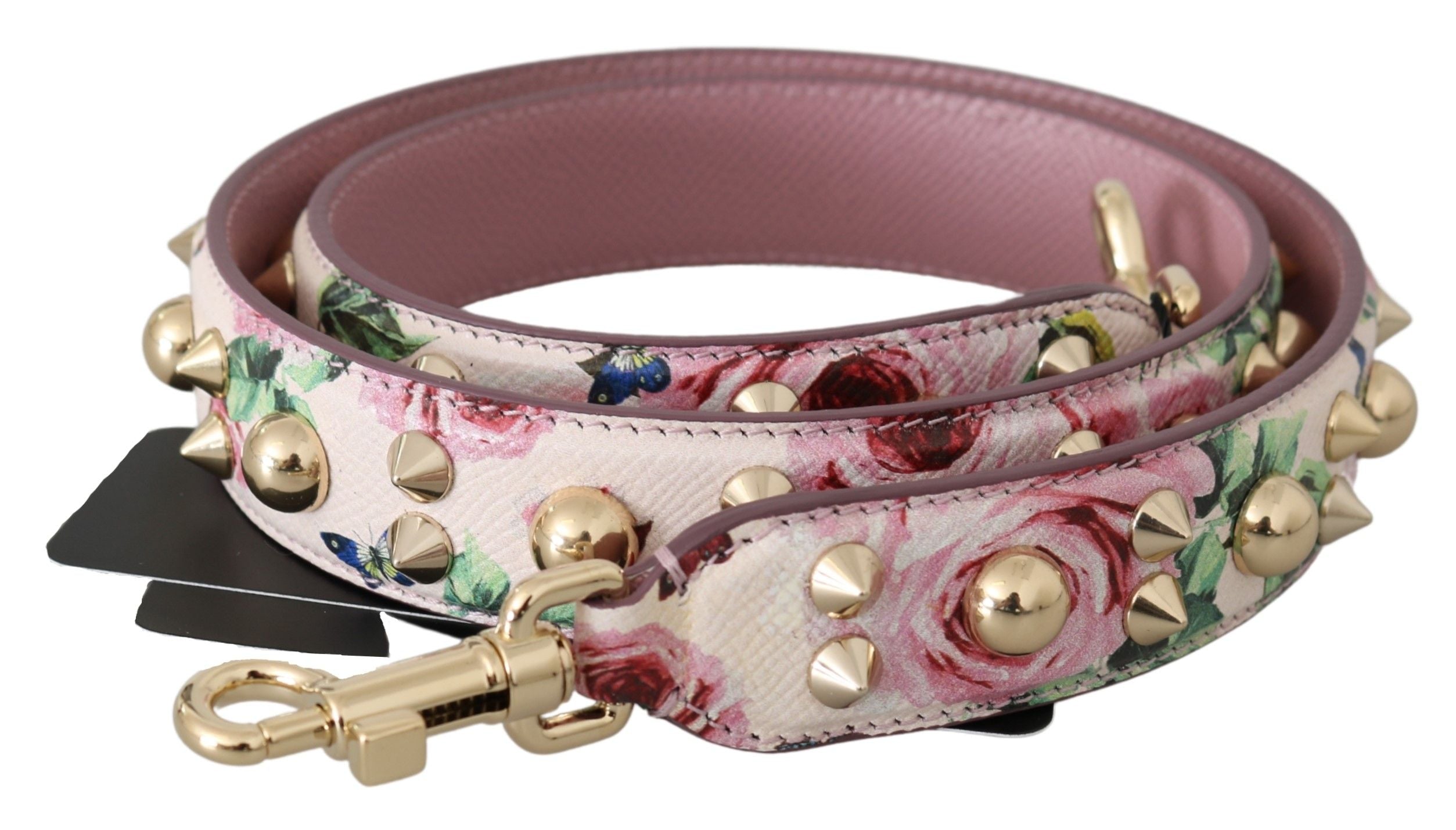 Curea de umăr Dolce &amp; Gabbana Chic Floral roz din piele