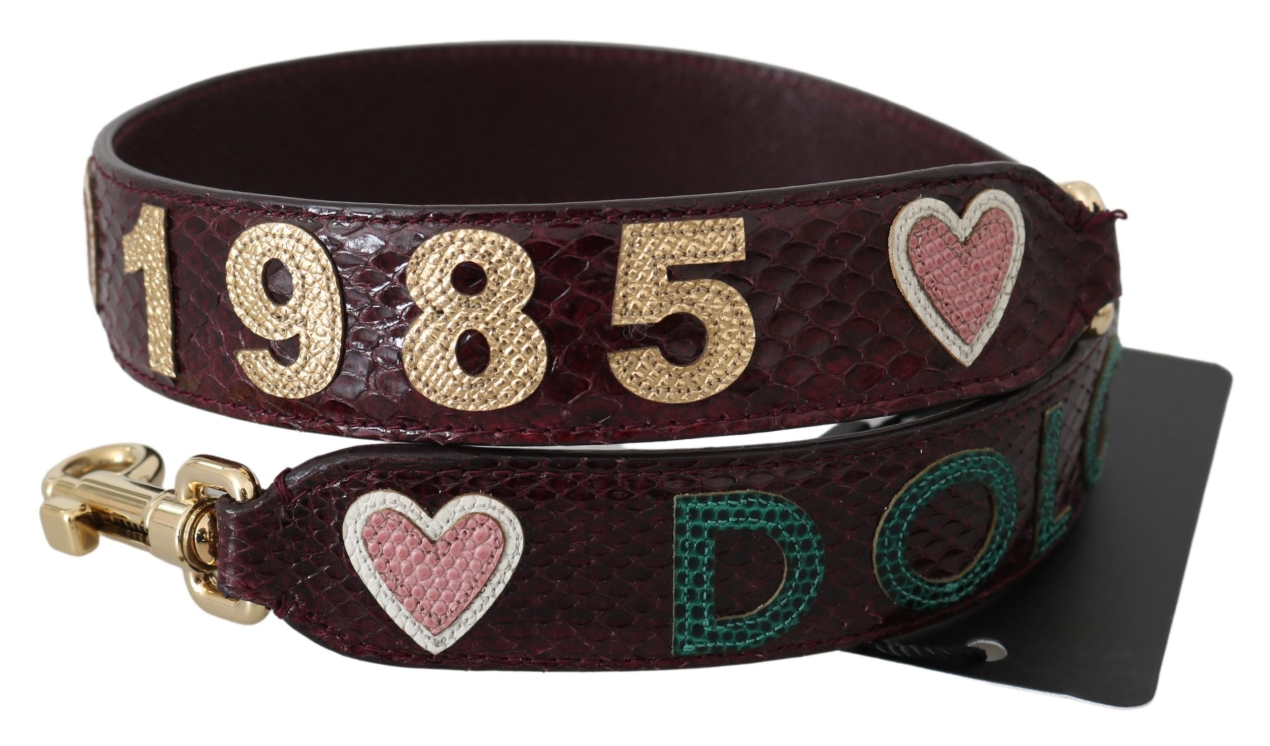 Dolce &amp; Gabbana Accesoriu Exquisite Bordeaux cu curea de umăr
