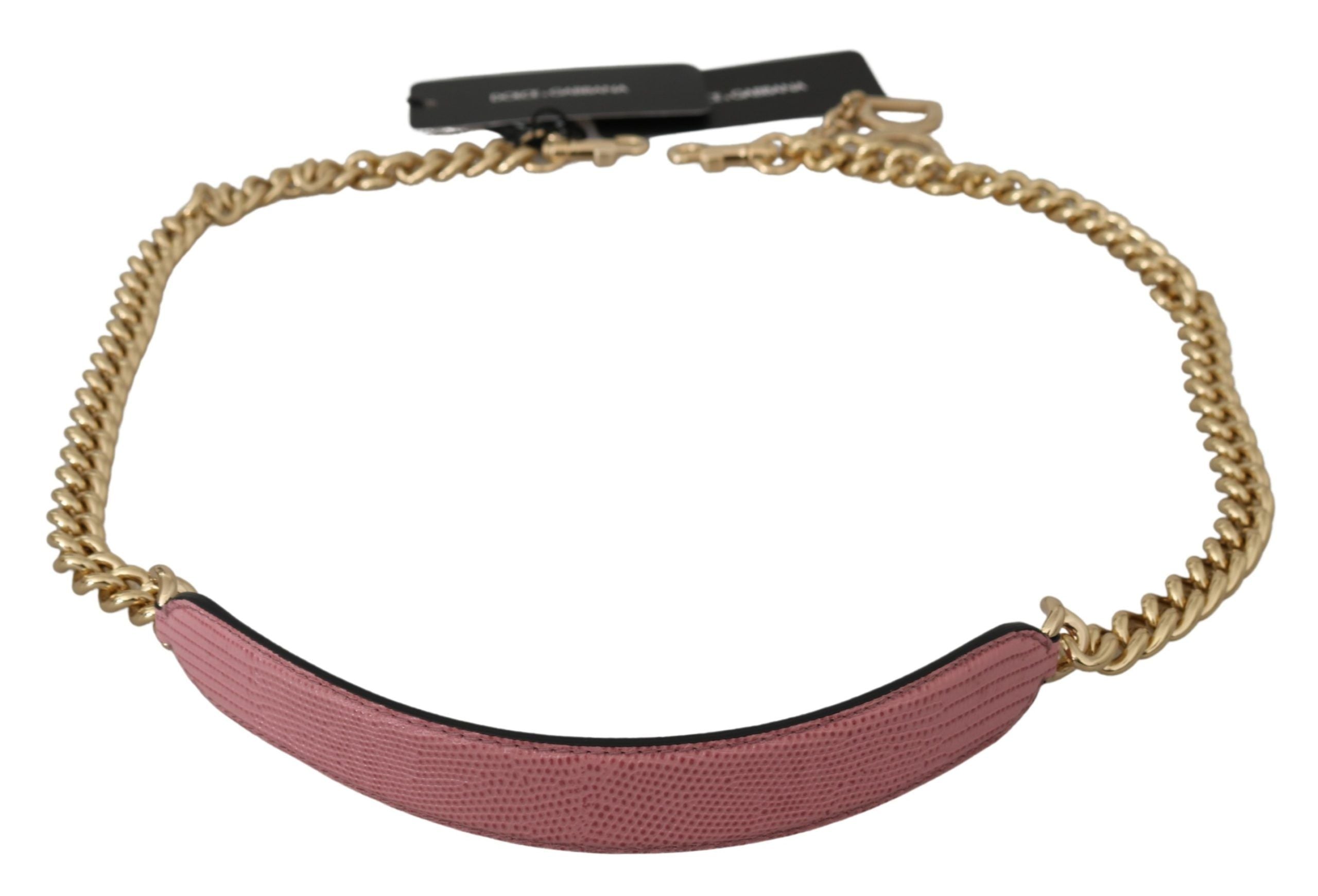 Curea de umăr elegantă din piele roz aurie Dolce &amp; Gabbana