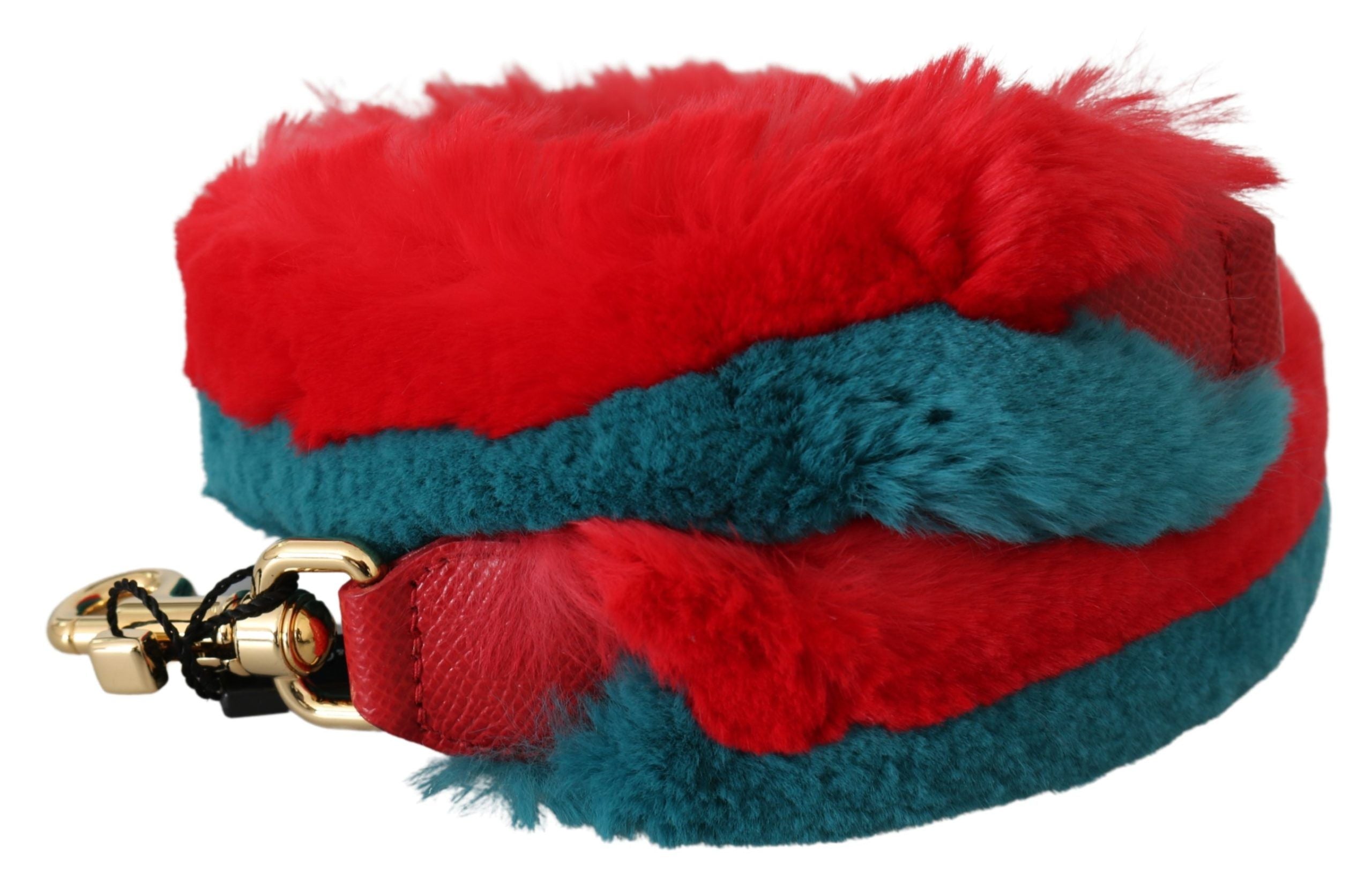 Dolce &amp; Gabbana Curea de umăr elegantă din blană roșie Lapin