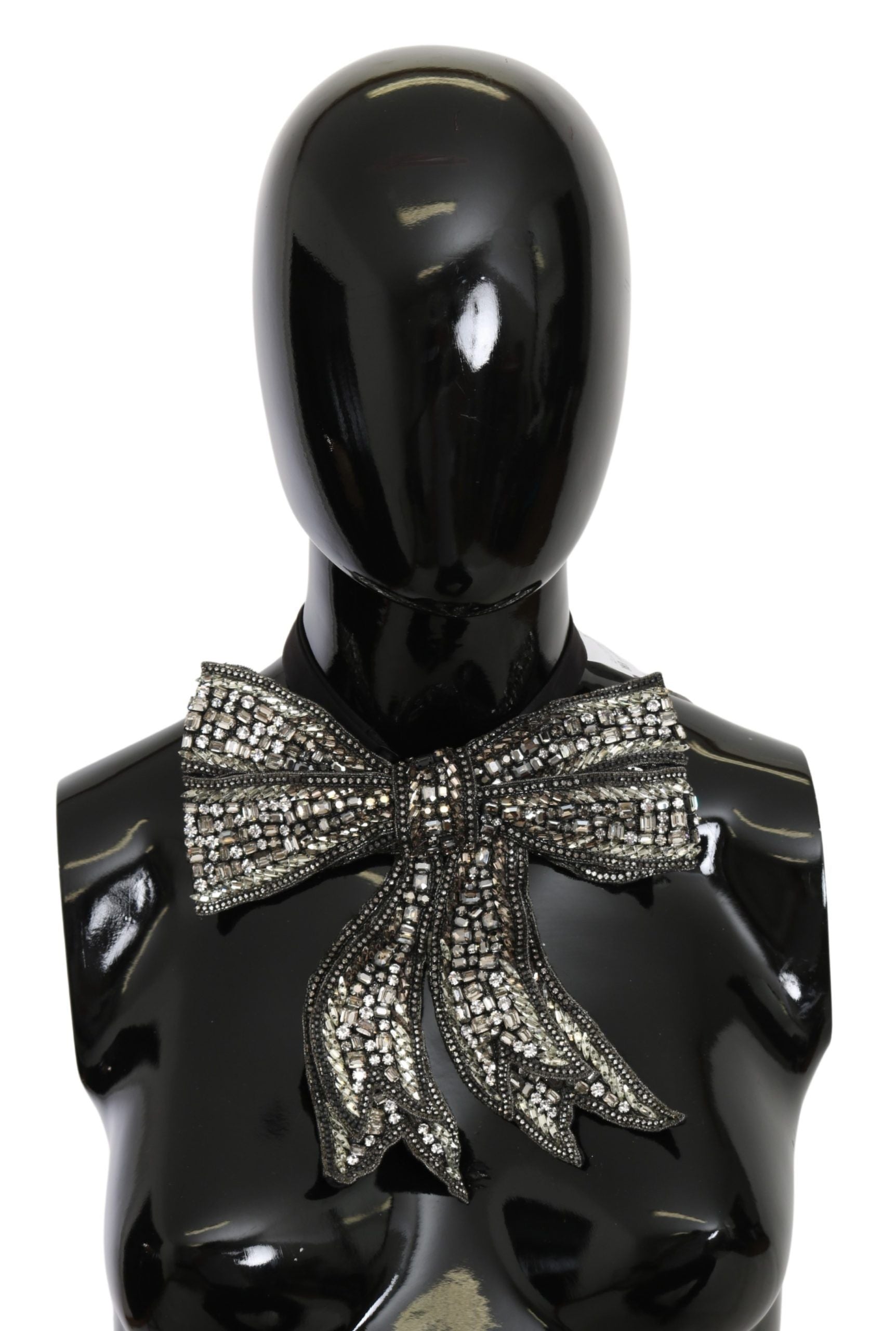 Papion elegant din mătase argintie Dolce &amp; Gabbana