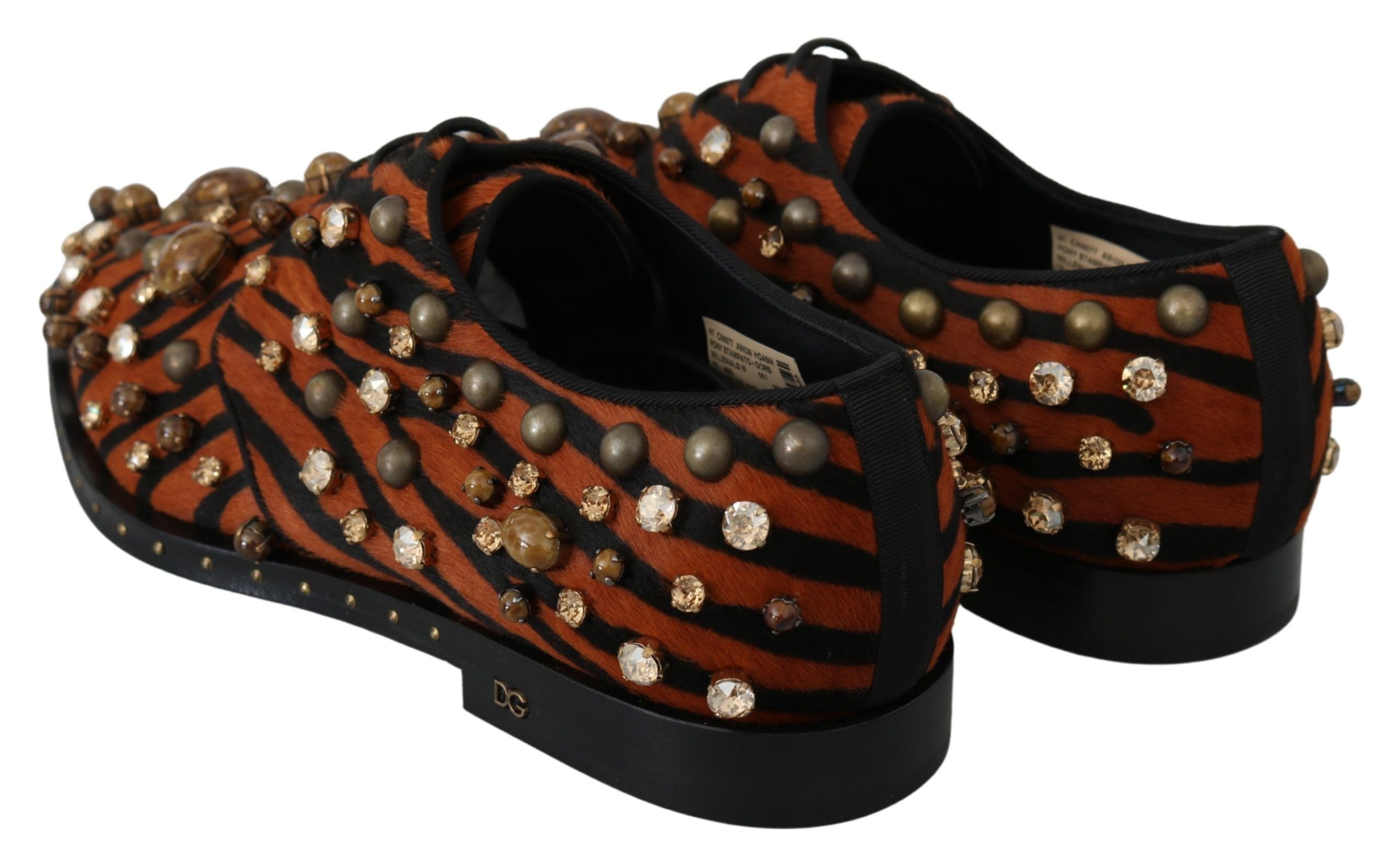 Dolce &amp; Gabbana Pantofi sport cu model de tigru și cristale