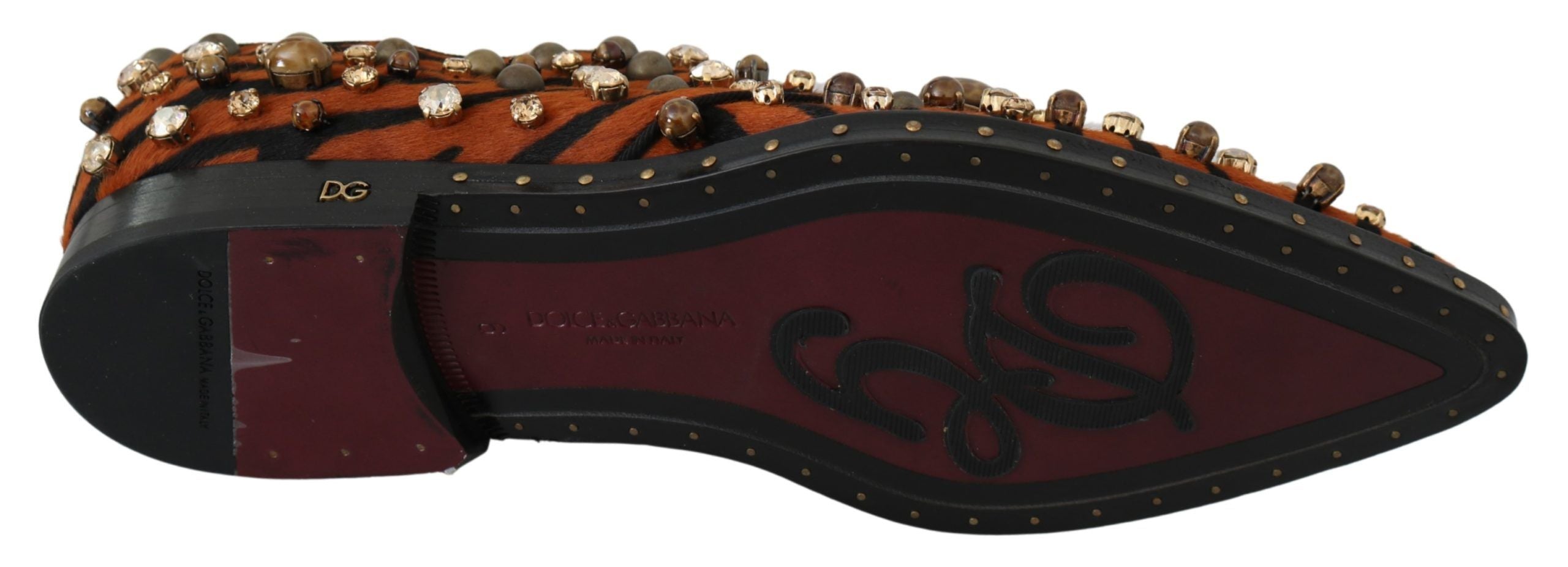 Dolce &amp; Gabbana Pantofi sport cu model de tigru și cristale