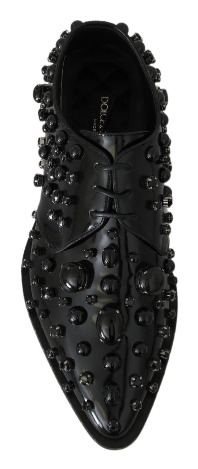 Dolce &amp; Gabbana Elegante schwarze Abendschuhe mit Kristallen