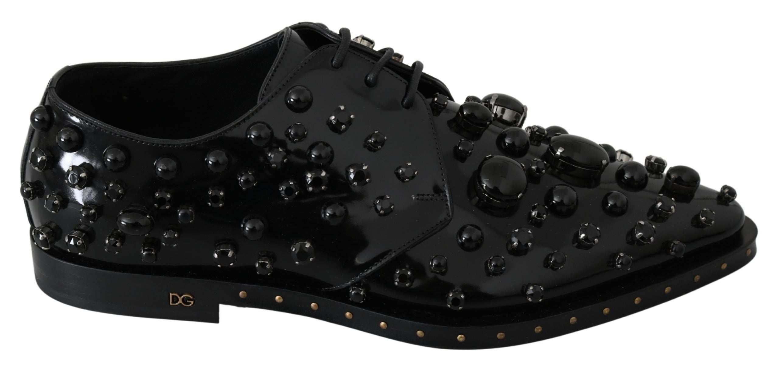 Dolce &amp; Gabbana Elegante schwarze Abendschuhe mit Kristallen