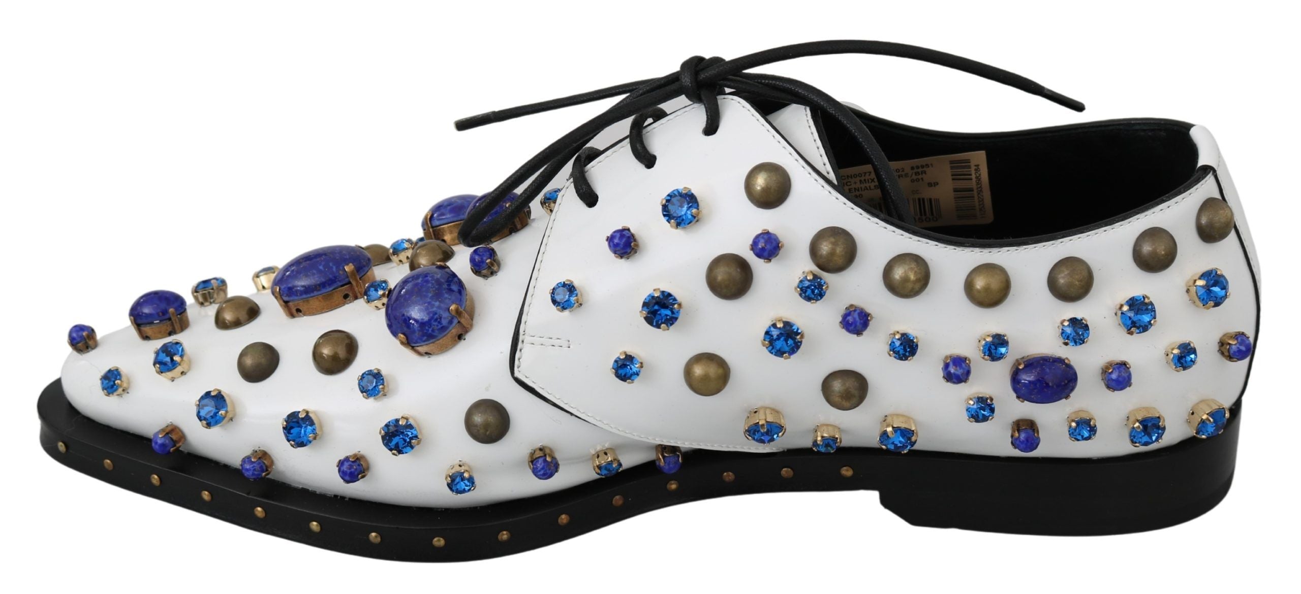 Pantofi eleganți Dolce &amp; Gabbana din piele albă cu cristale