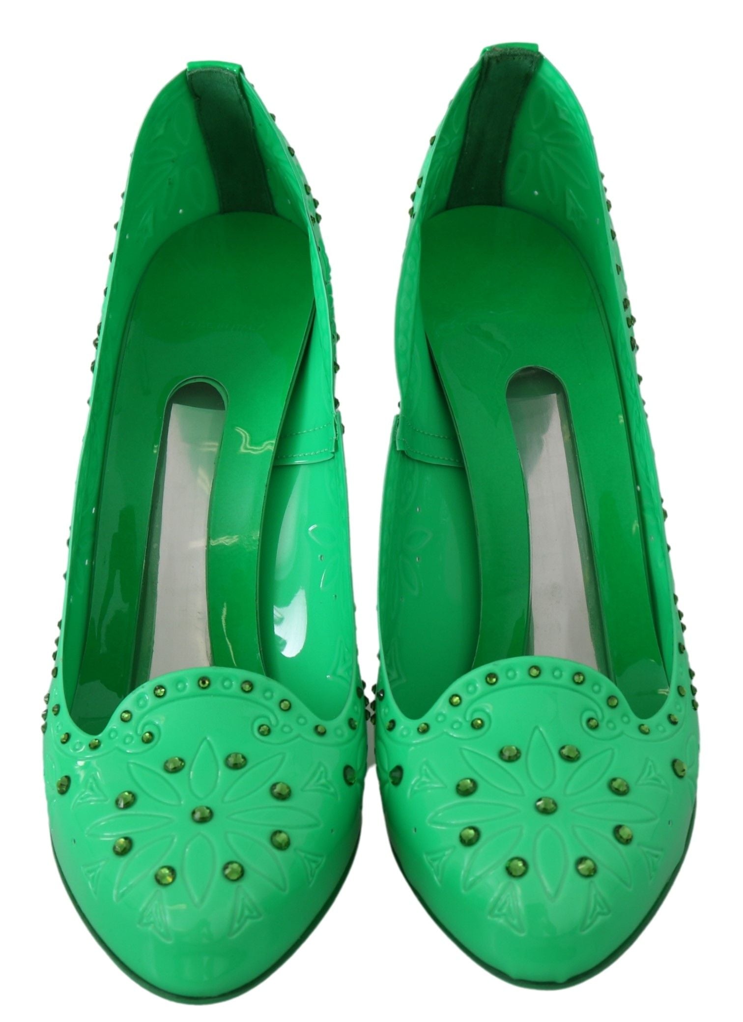 Dolce &amp; Gabbana Bezaubernde Cinderella-Pumps aus Kristall in sattem Grün