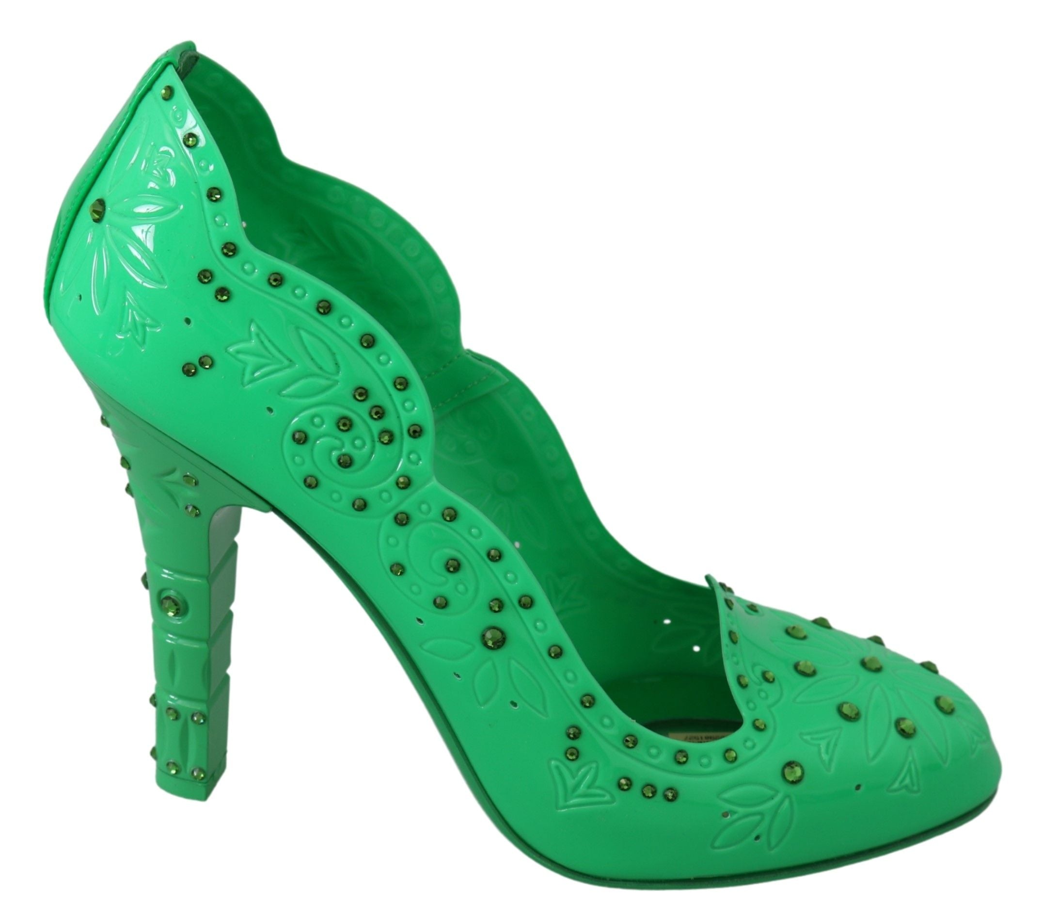 Dolce &amp; Gabbana Bezaubernde Cinderella-Pumps aus Kristall in sattem Grün