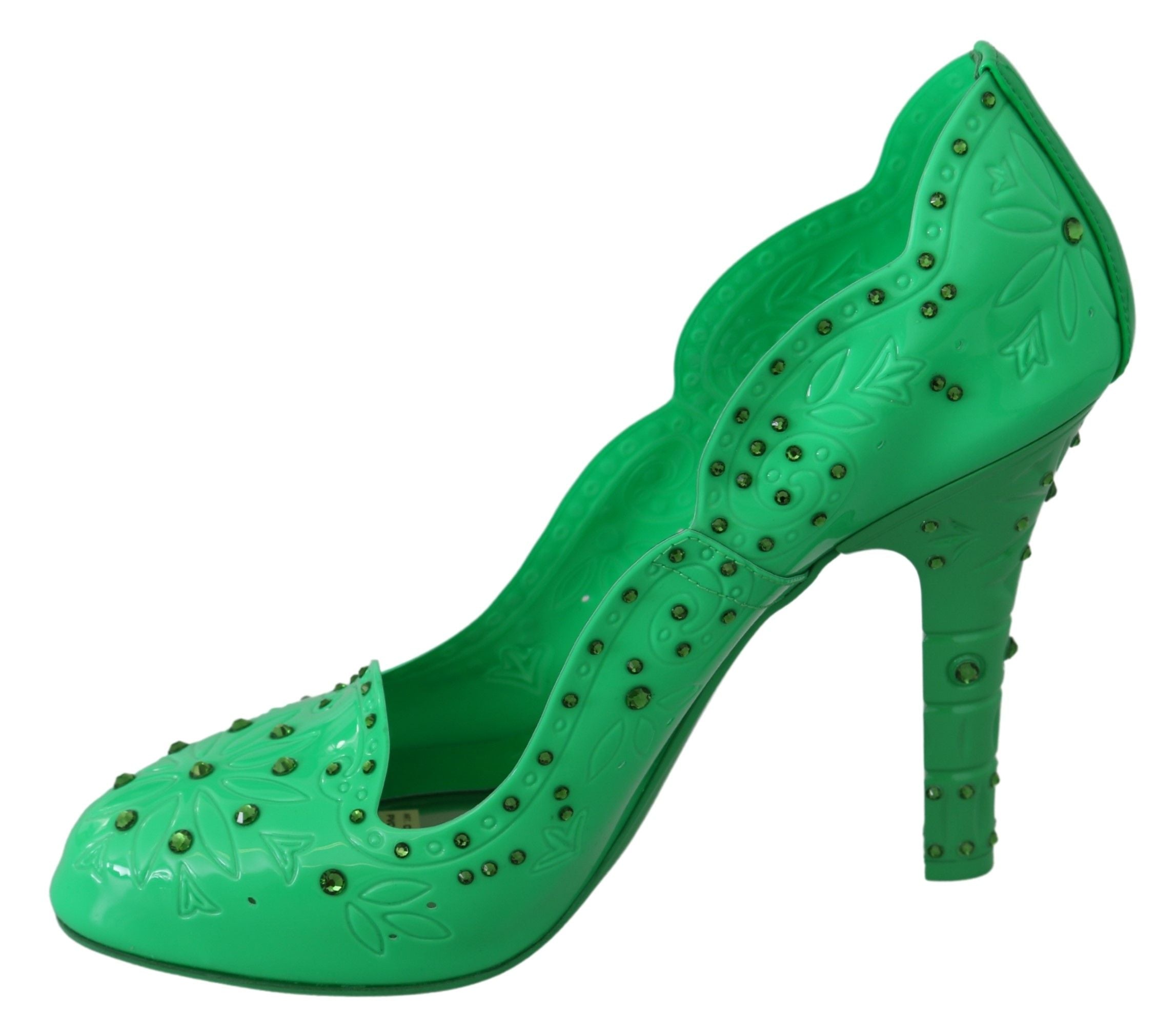 Dolce &amp; Gabbana Bezaubernde Cinderella-Pumps aus Kristall in sattem Grün