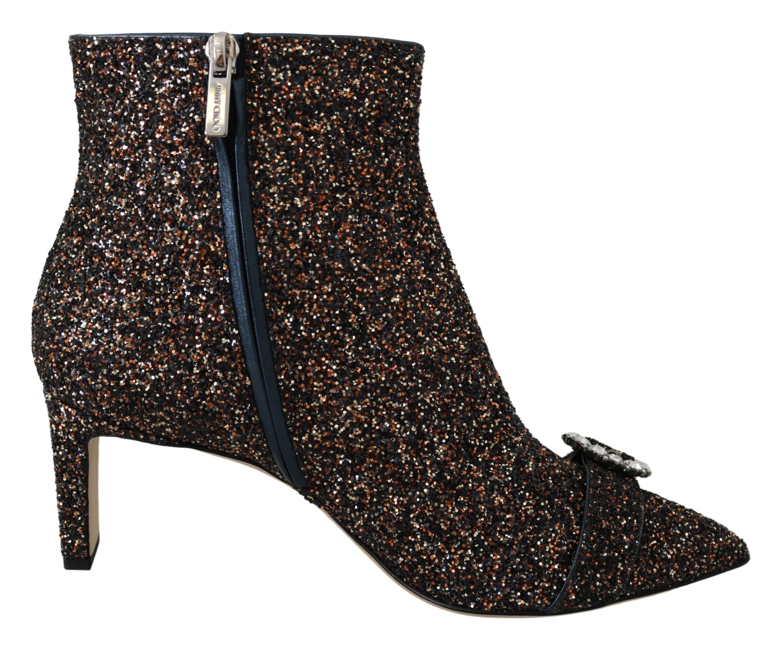 Jimmy Choo – Hanover – Glitzerstiefel mit Absatz in Amethyst-Mix