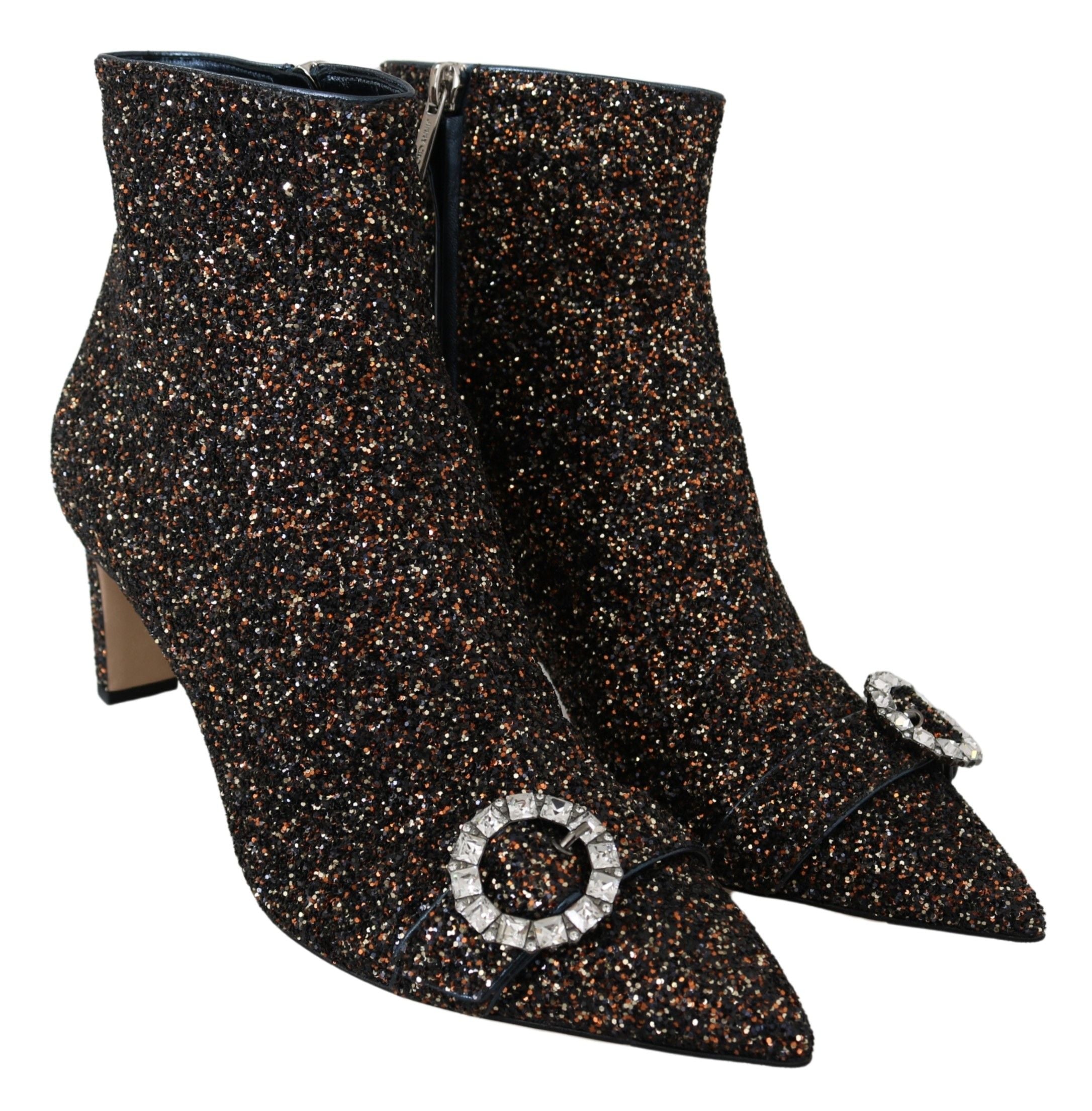 Jimmy Choo – Hanover – Glitzerstiefel mit Absatz in Amethyst-Mix