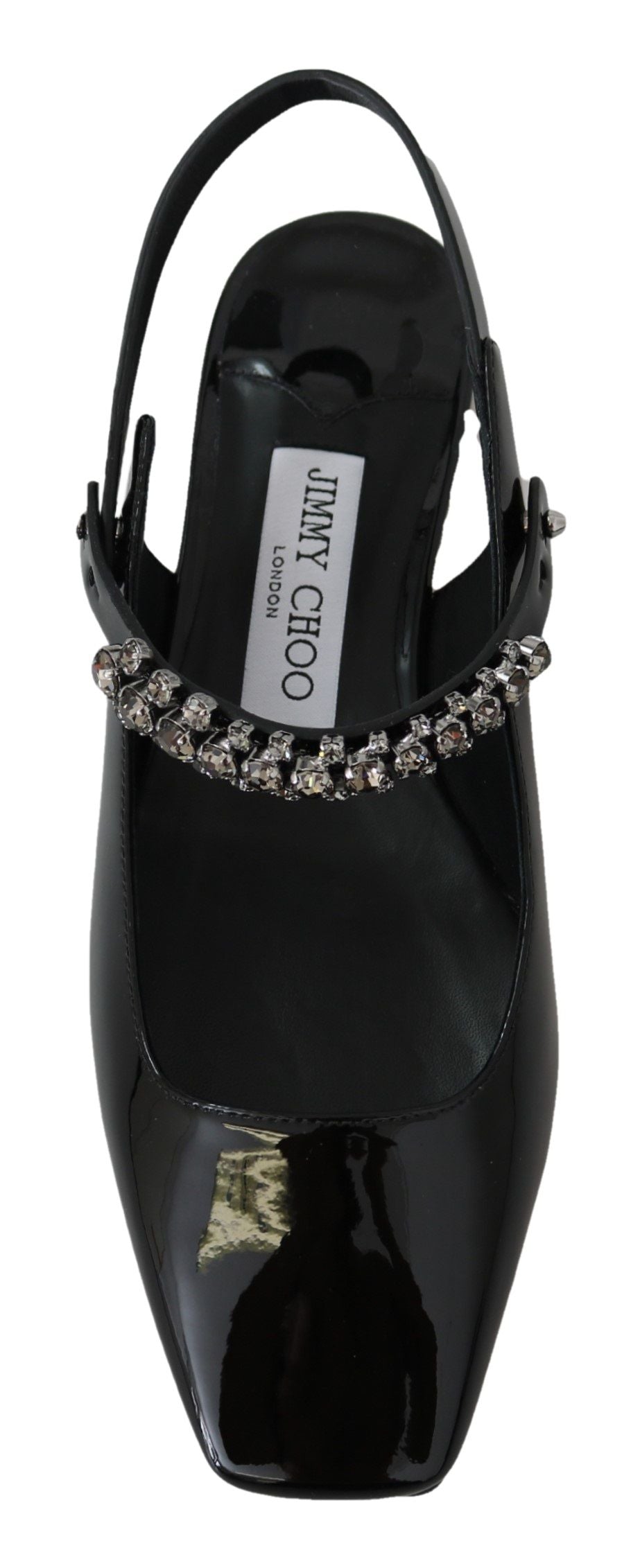 Jimmy Choo Elegante schwarze Lack-Ballerinas mit Kristall-Akzent