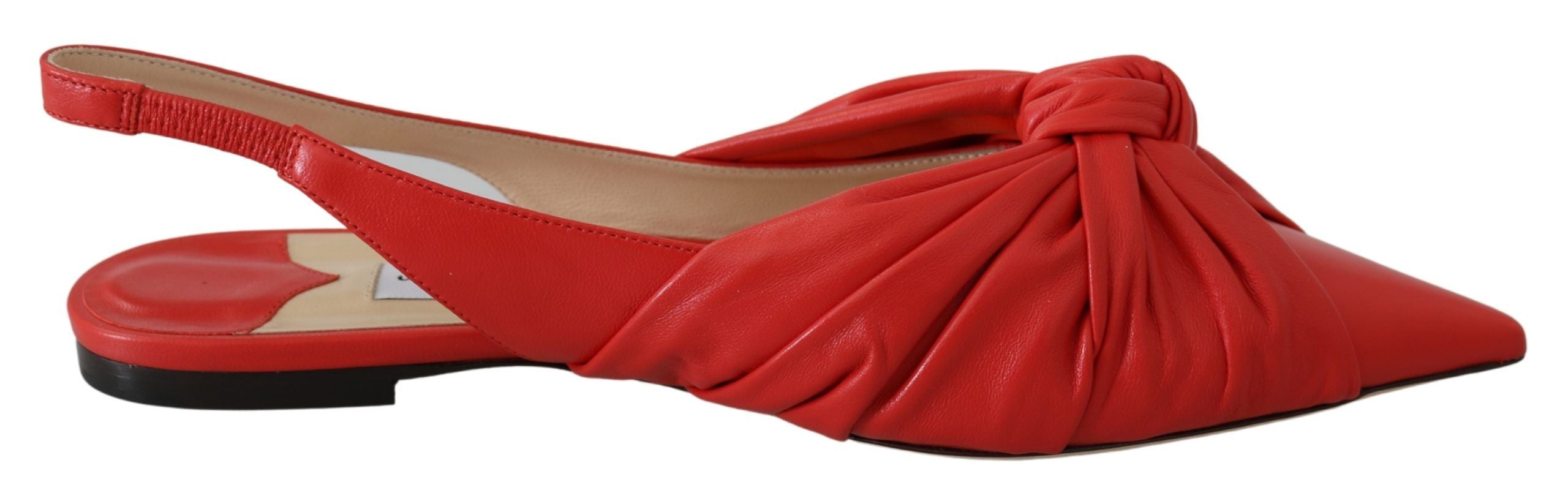 Jimmy Choo – Schicke, rote Leder-Ballerinas mit spitzer Spitze