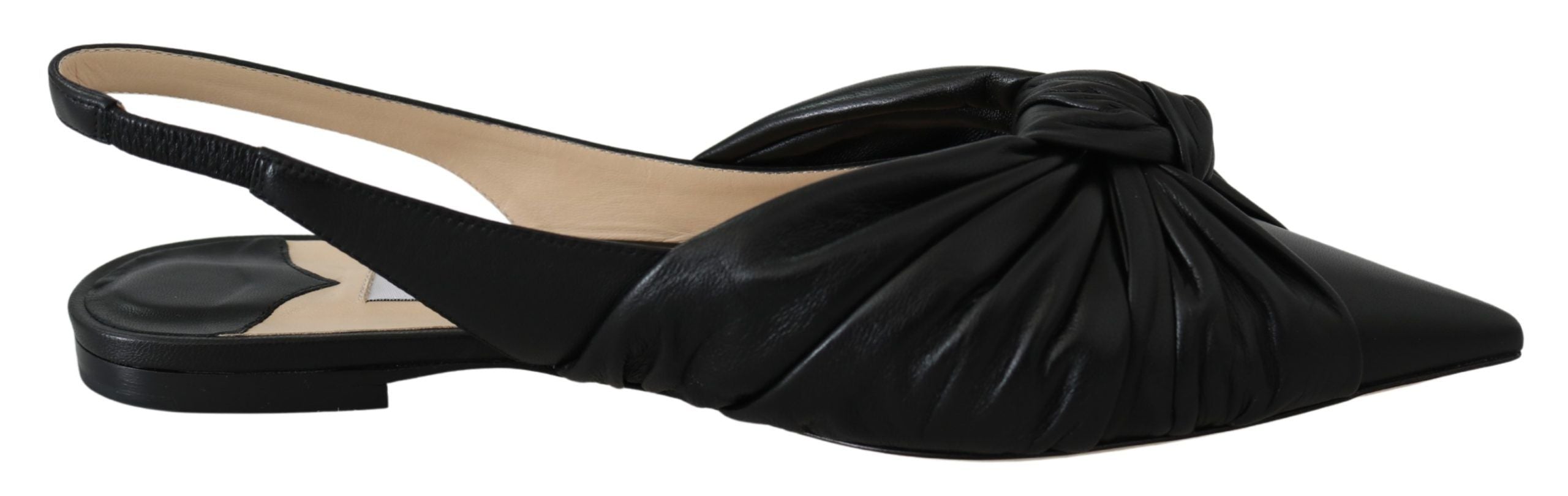 Jimmy Choo Elegante flache Lederschuhe mit spitzer Zehenpartie