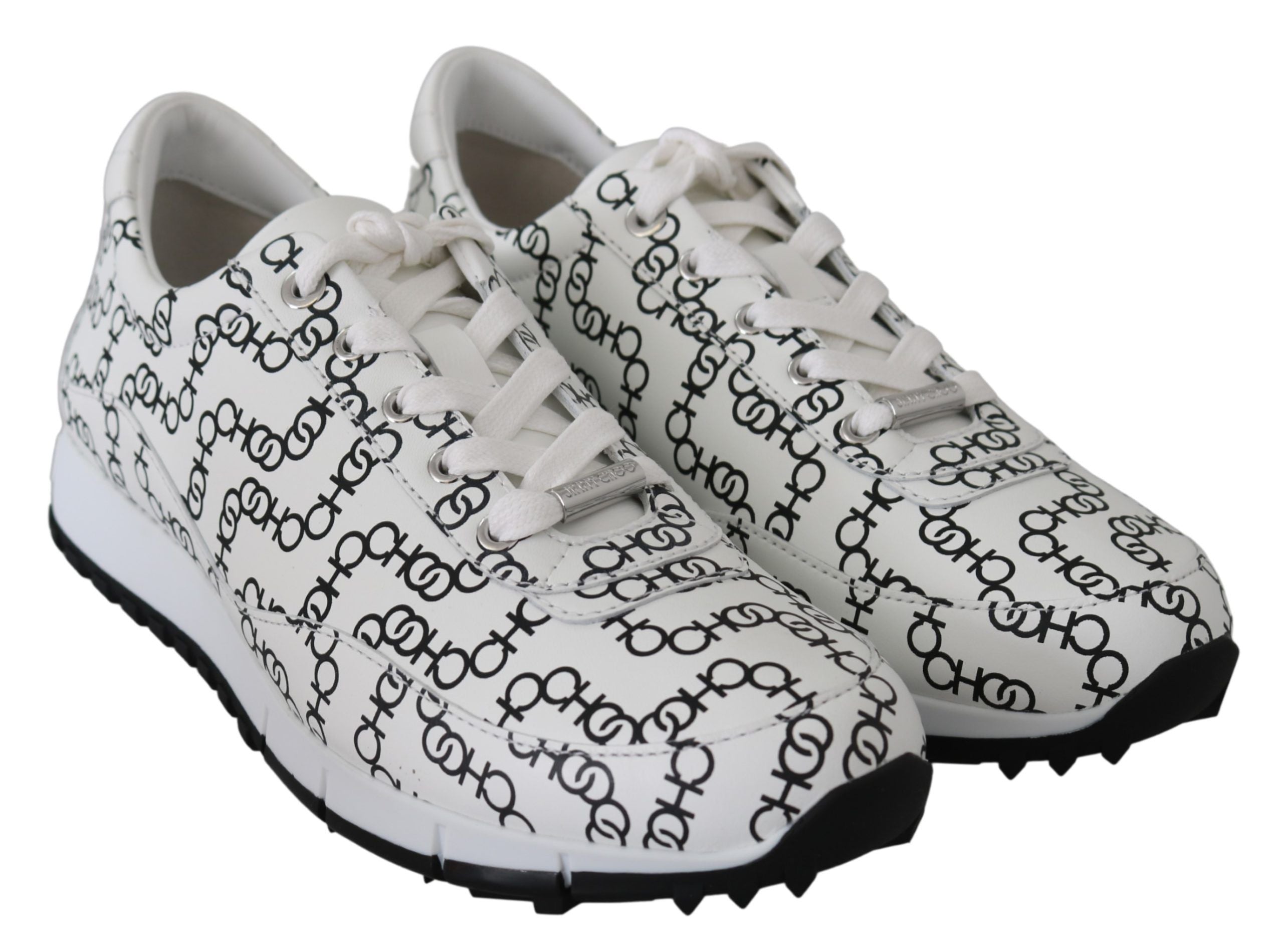 Jimmy Choo Elegante monochrome Leder-Sneaker