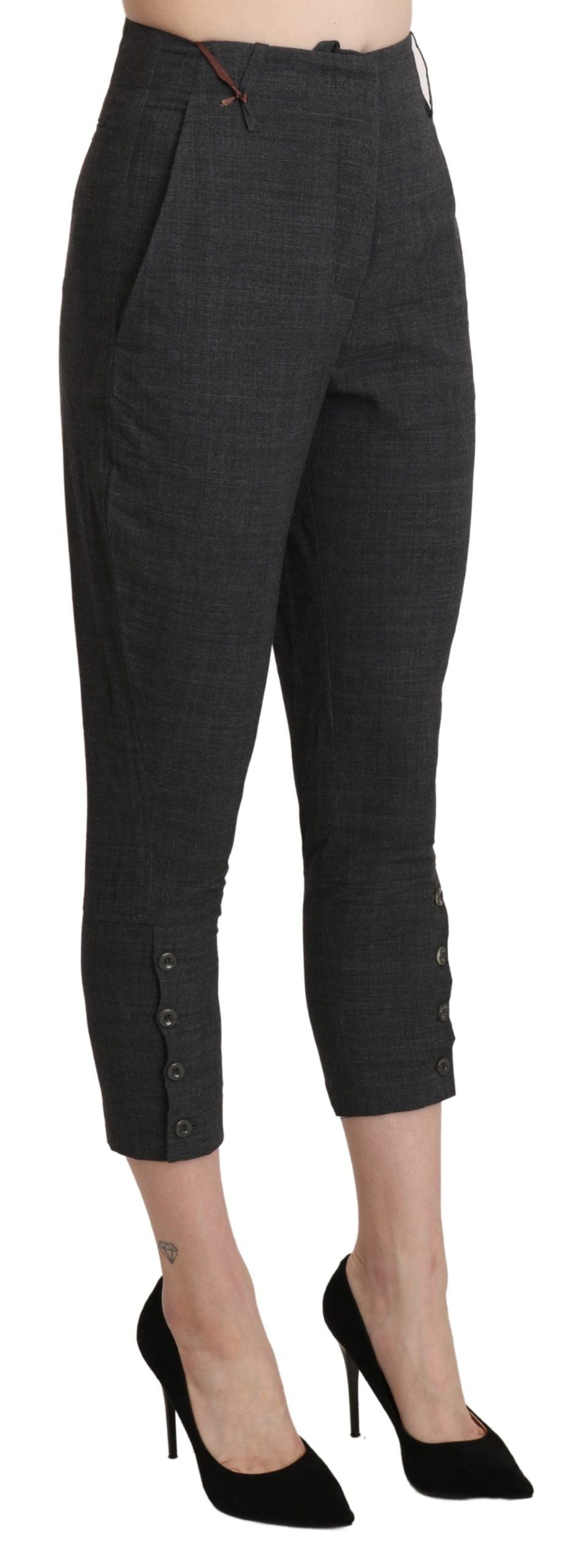 Pantaloni cropped capri cu talie înaltă Ermanno Scervino