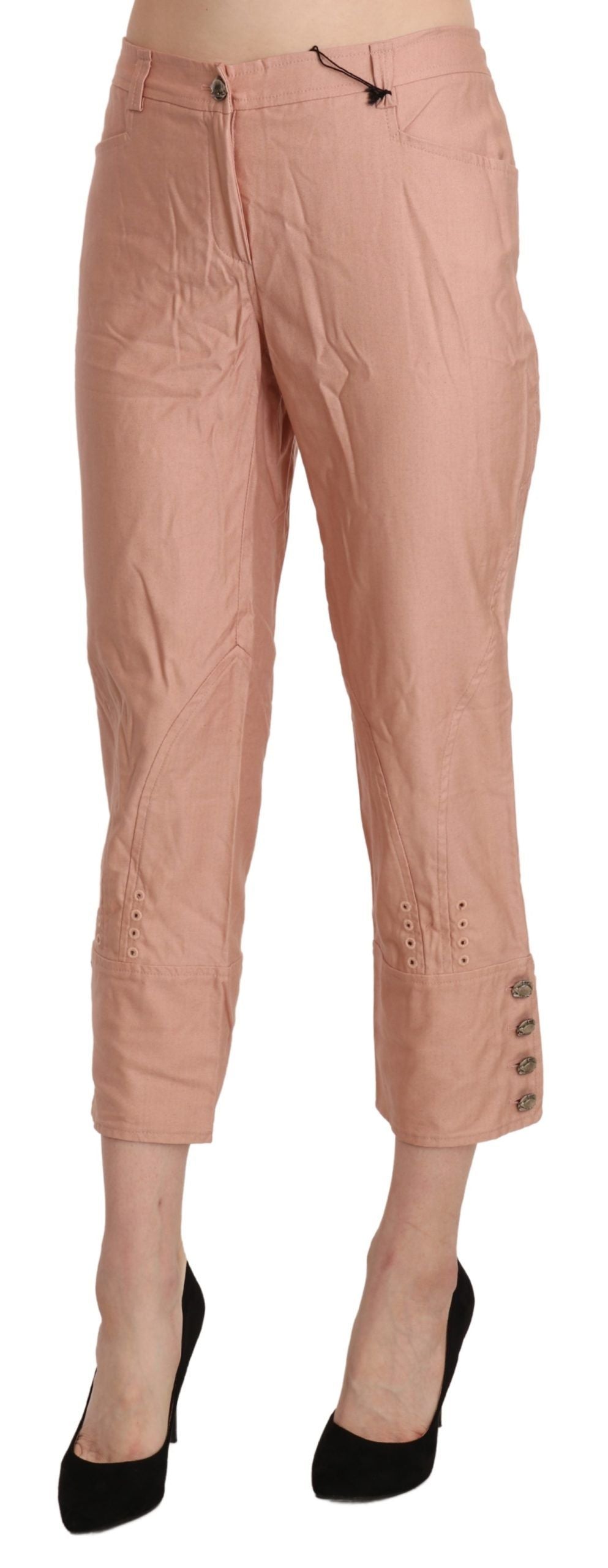 Ermanno Scervino Schicke, hoch taillierte, verkürzte Baumwollhose